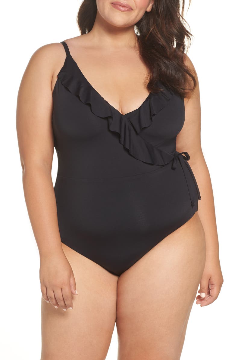 BECCA ETC. Color Code One-Piece Swimsuit, Main, color, BLACK