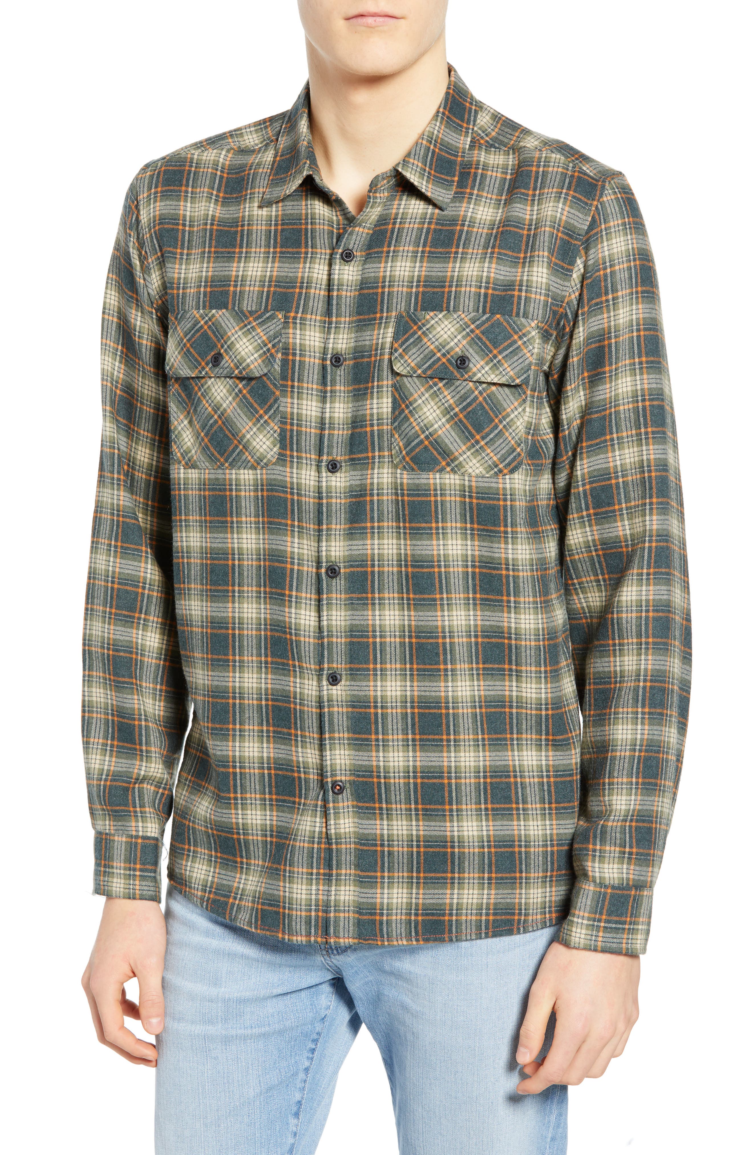 Hurley Walker Plaid Flannel Shirt, Green