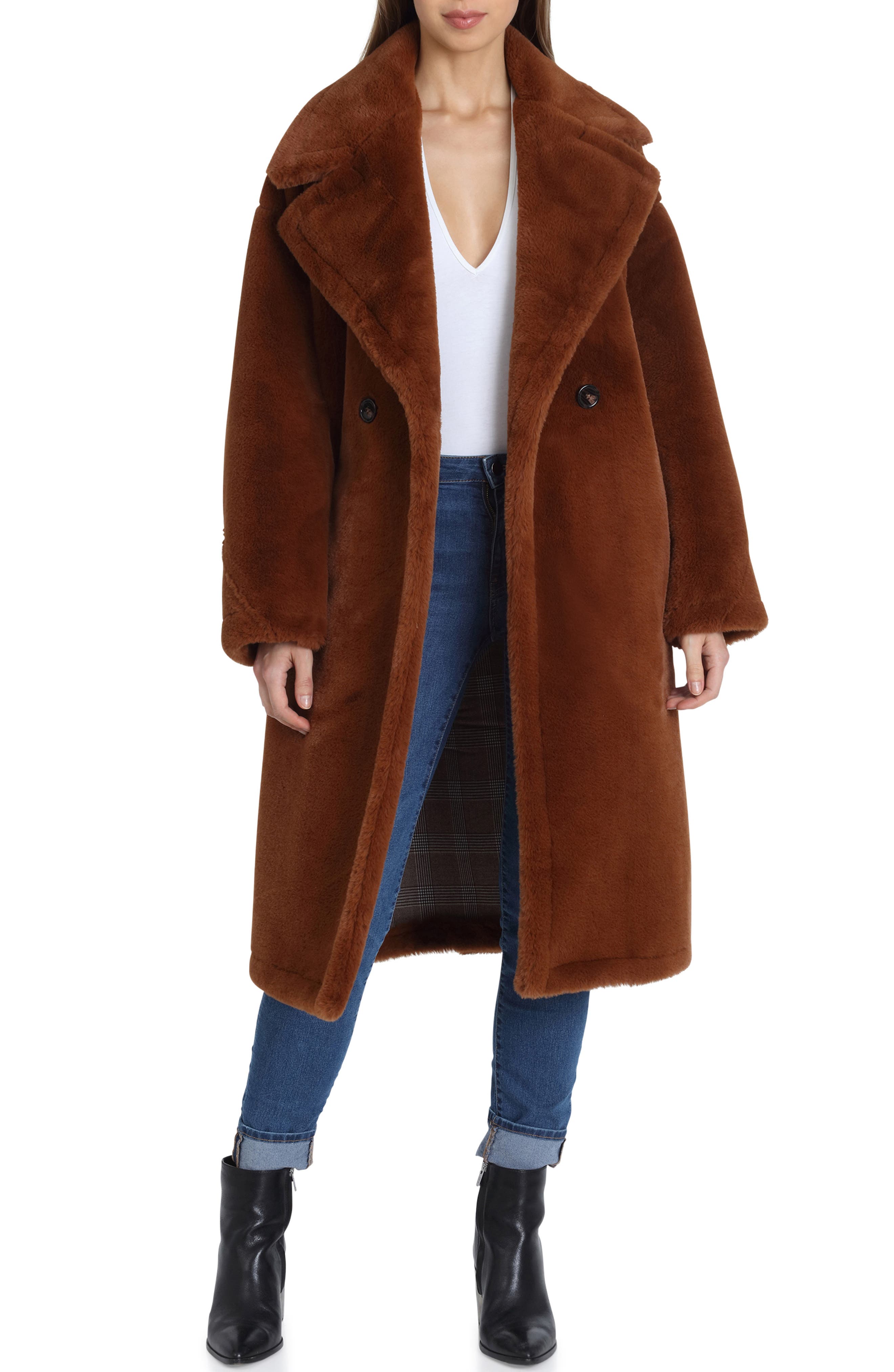 Avec Les Filles Faux Fur Bonded Coat