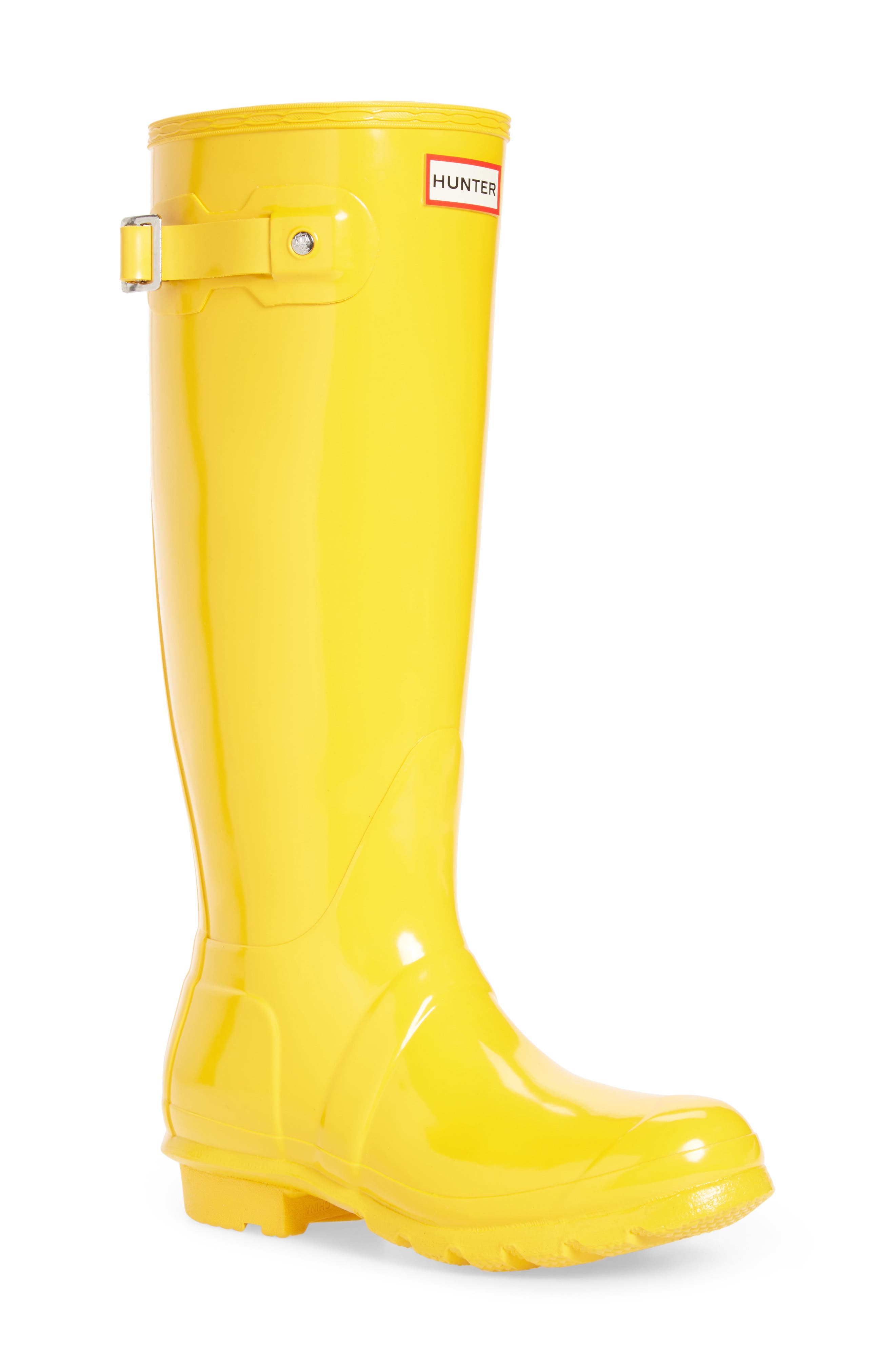 Hunter Original High Gloss Waterproof Boot, Yellow