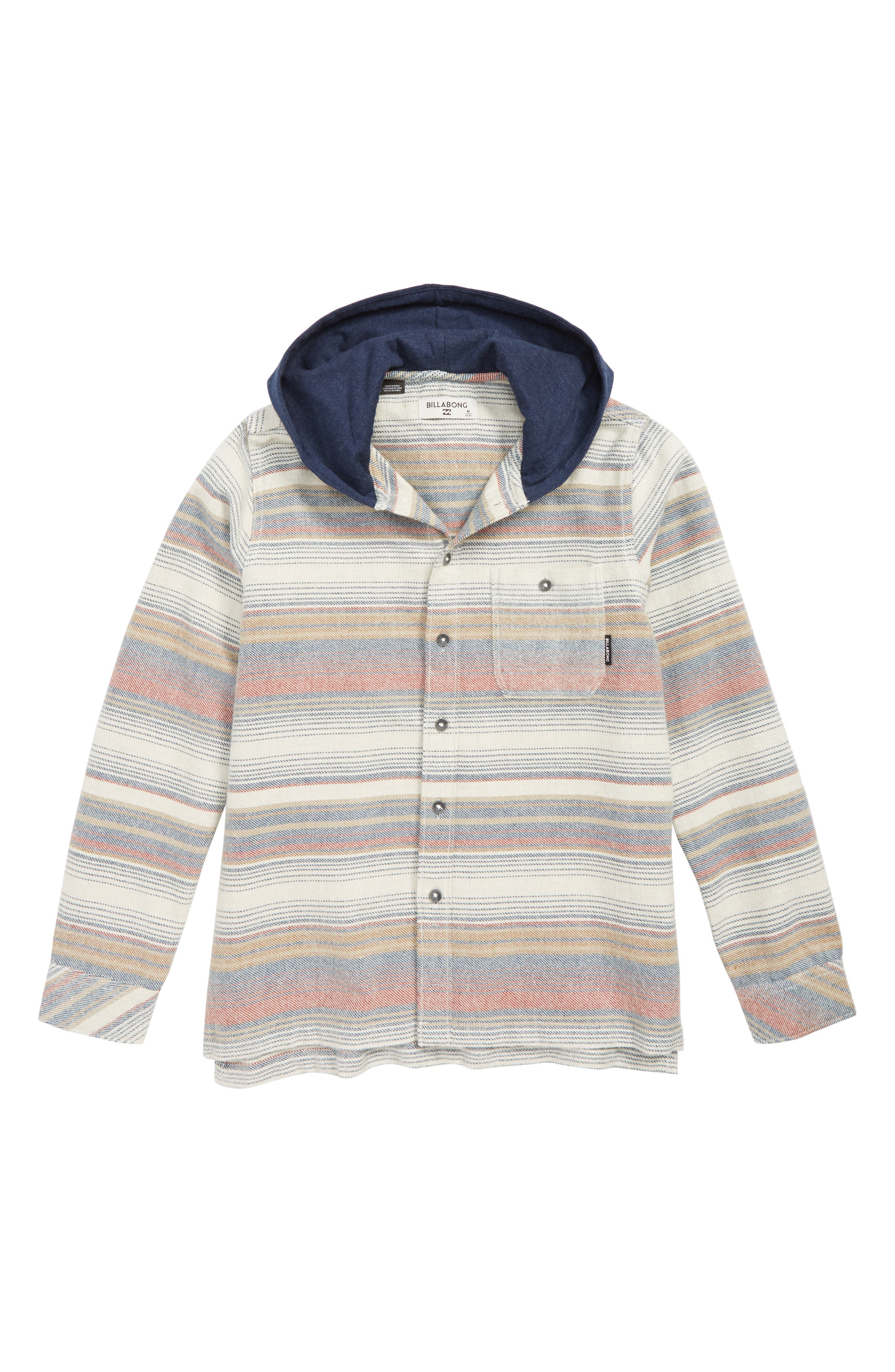 UPC 828570190286 product image for Boy's Billabong Baja Hooded Flannel Shirt, Size XL (18-20) - Beige | upcitemdb.com