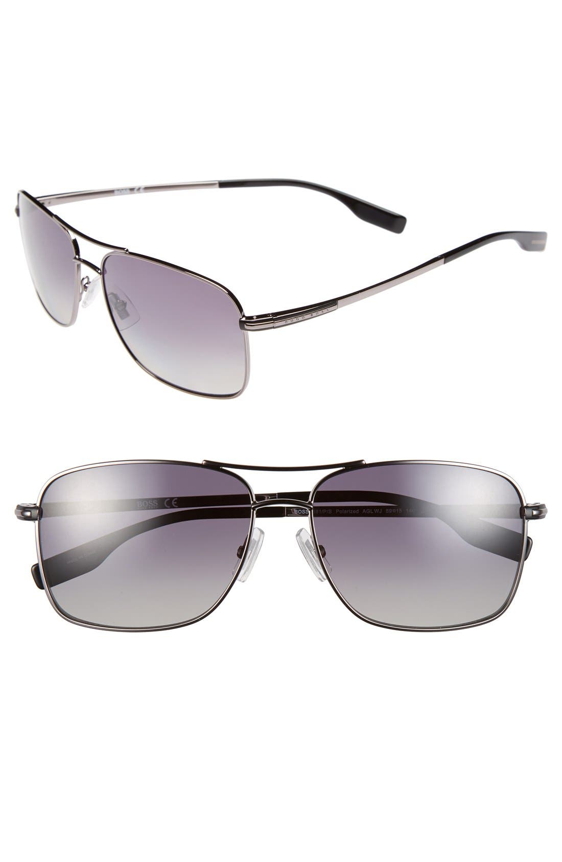 BOSS 59mm Polarized Navigator Sunglasses Nordstrom
