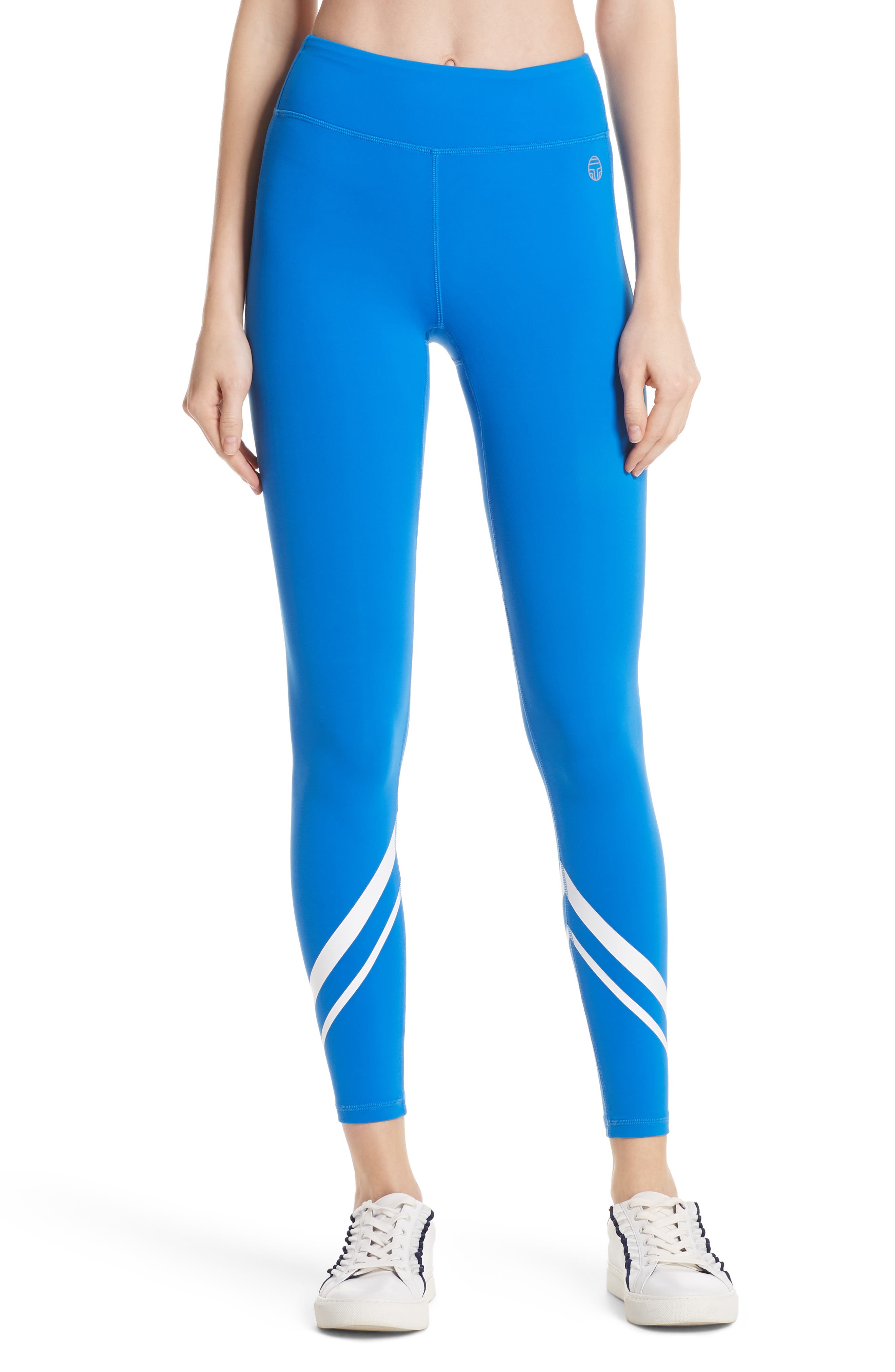 Tory Sport Chevron Leggings, Blue/green