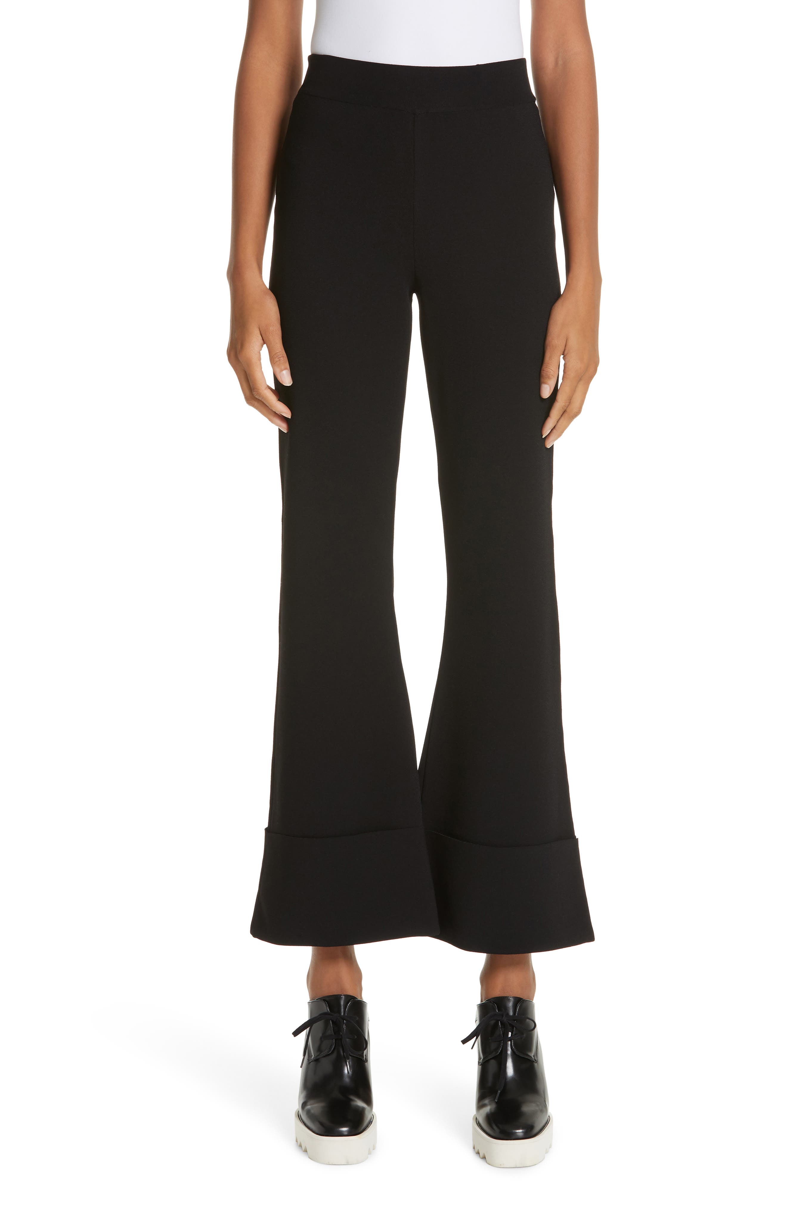 Stella Mccartney Flare Leg Pull-On Ankle Pants, 8 IT - Black