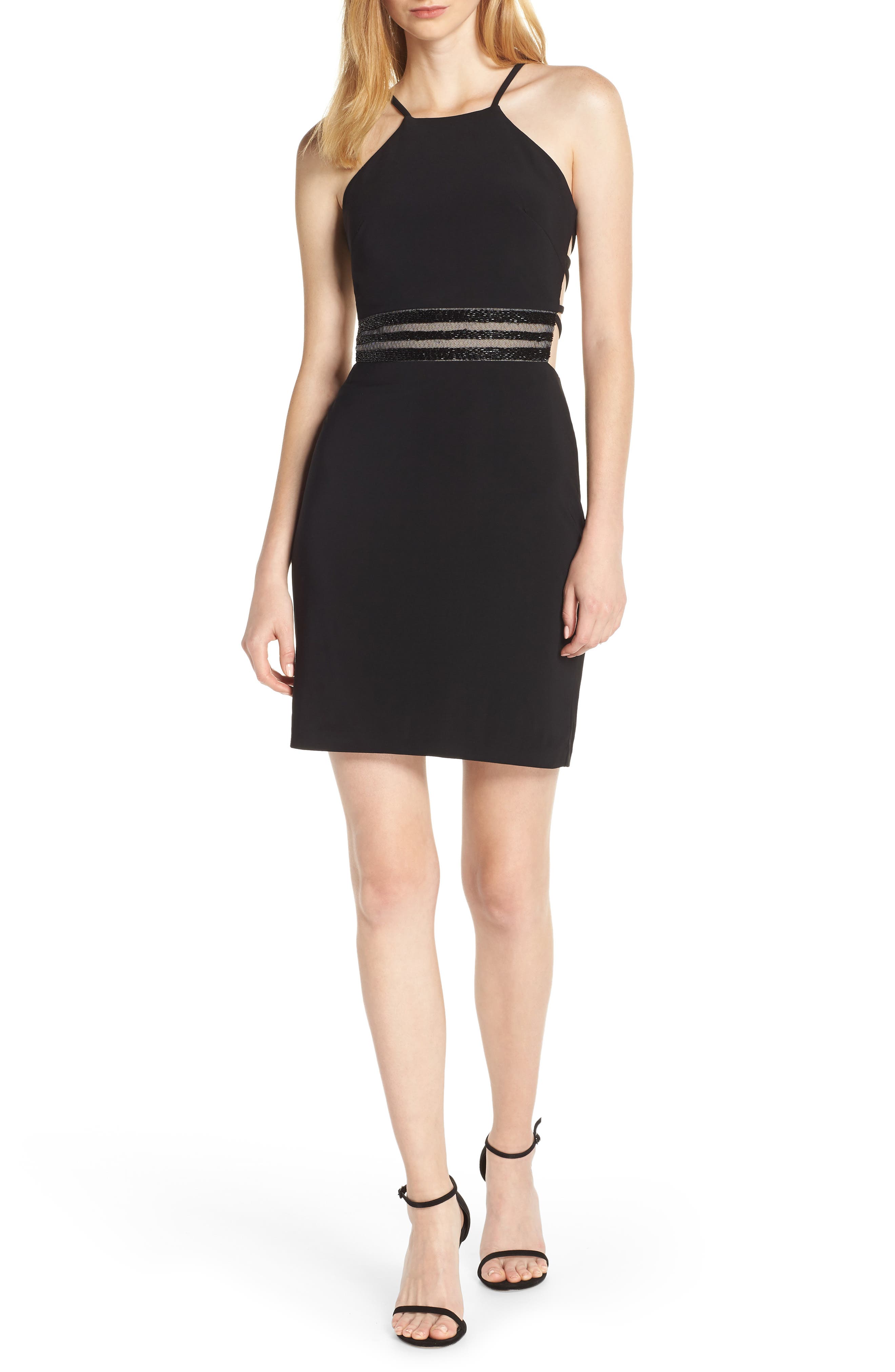 Morgan & Co. Strappy Back Cocktail Sheath, Black