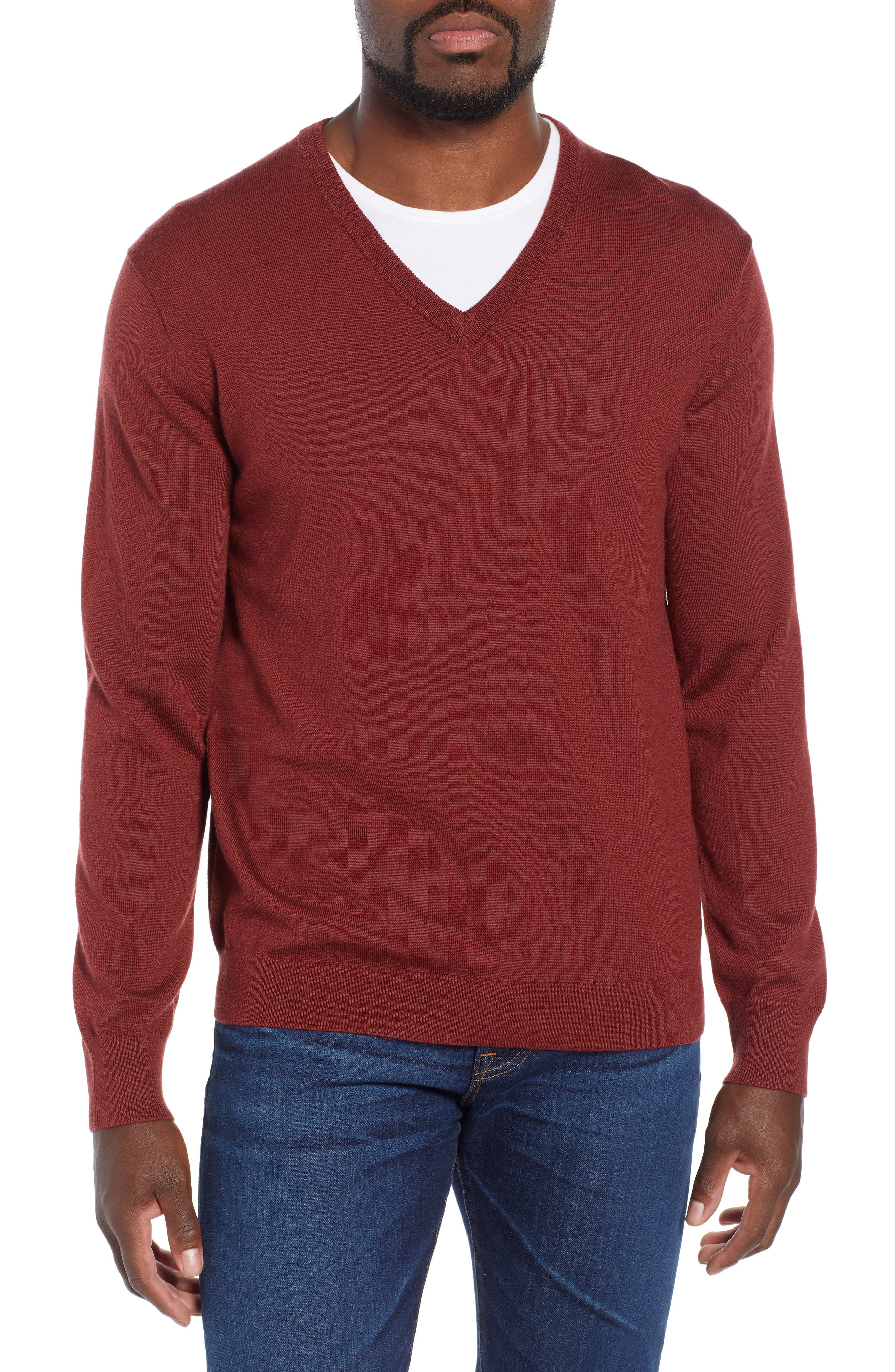 J.crew V-Neck Merino Wool Sweater, Brown