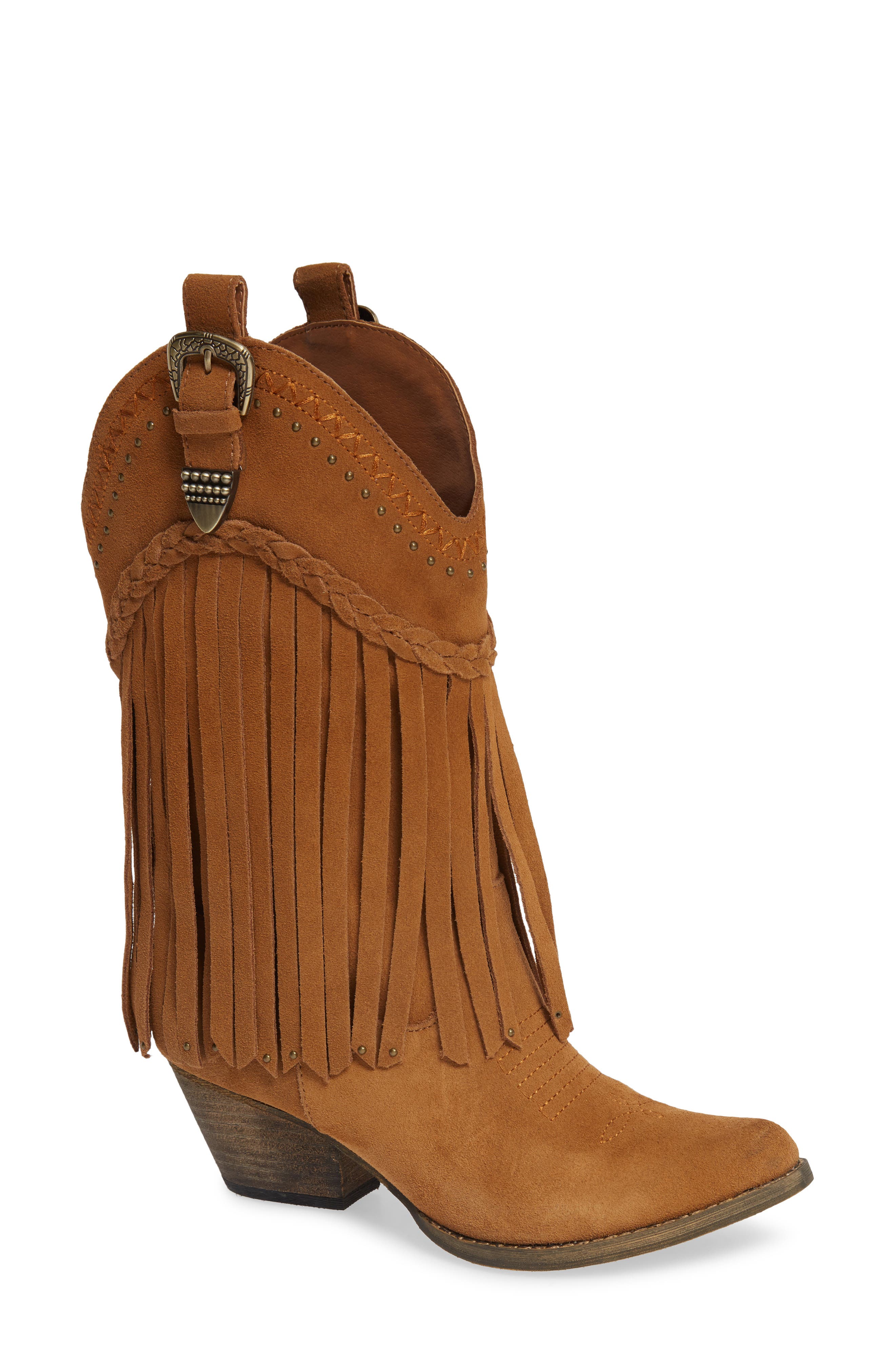 Very Volatile Anderson Fringe Western Boot, Brown