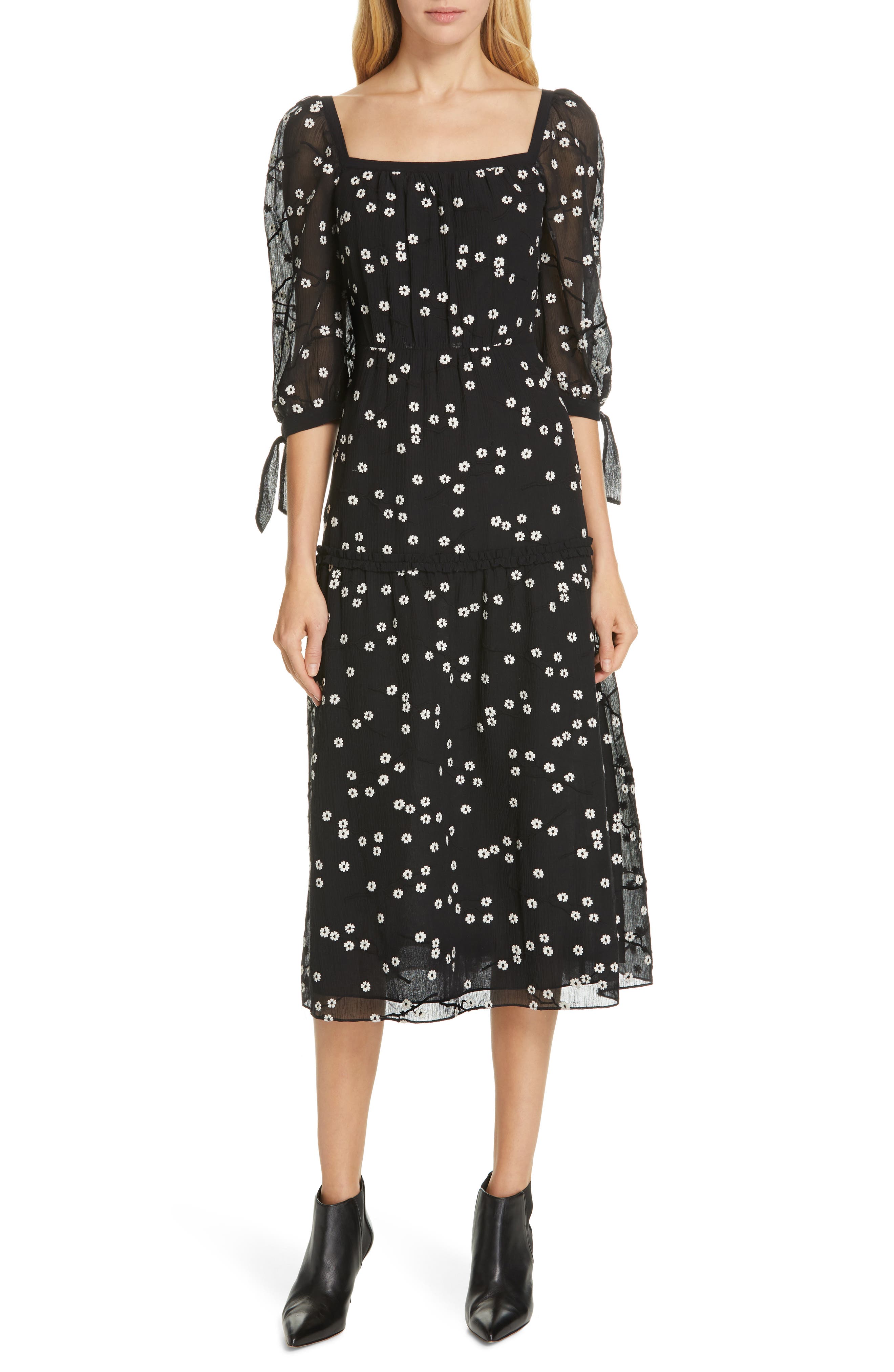 Rebecca Taylor Allessandra Midi Dress, Black