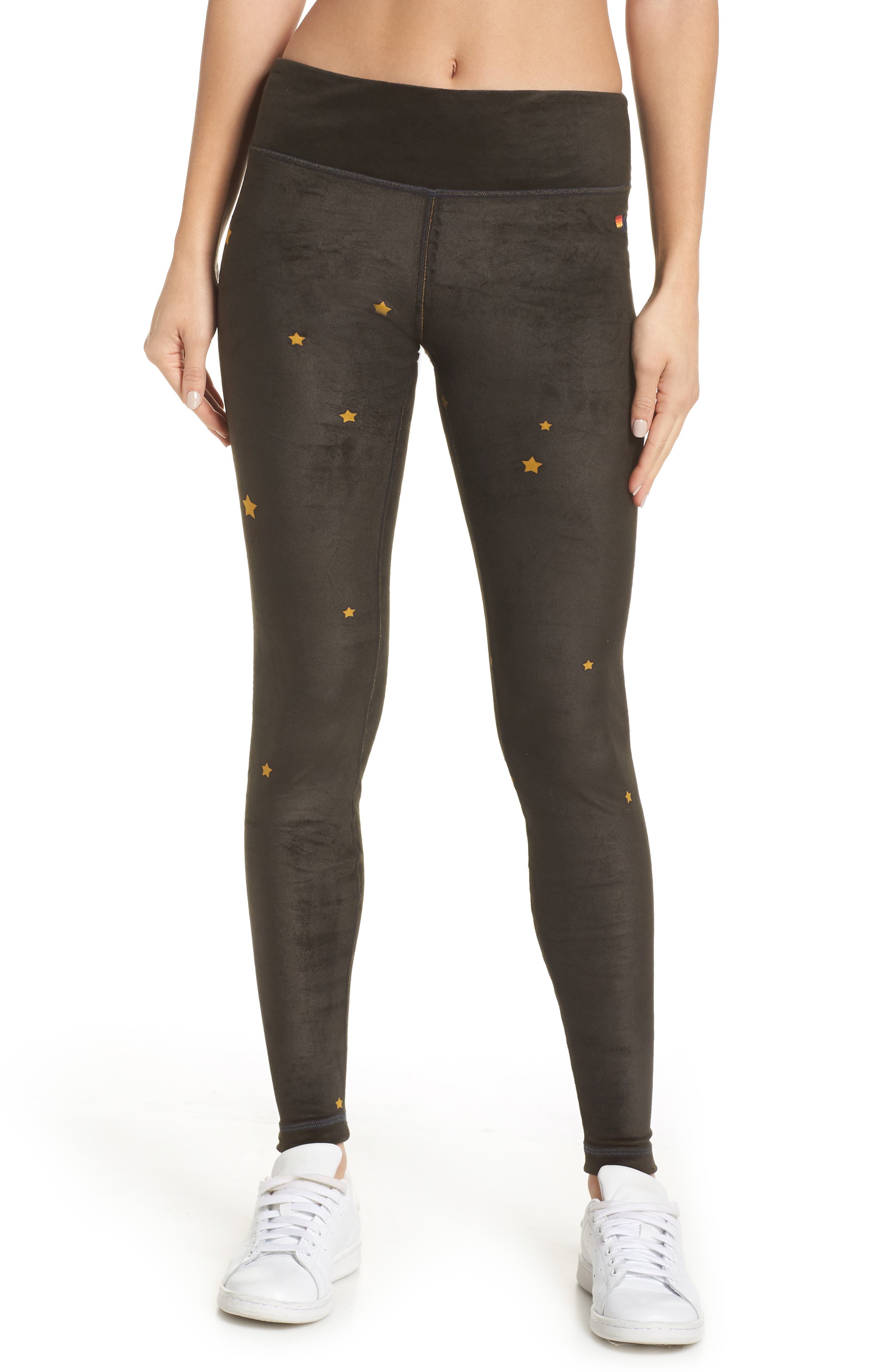 Aviator Nation Galaxy Velour Leggings, Grey