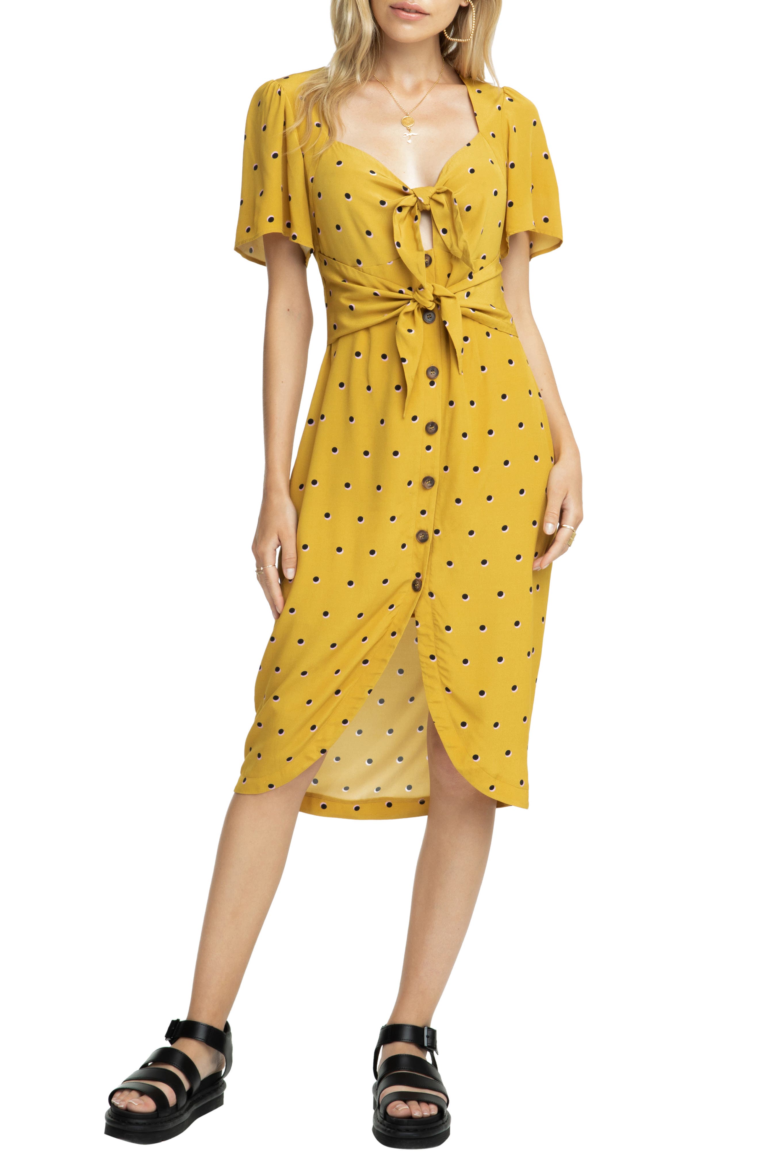 Astr The Label Cole Dress, Yellow