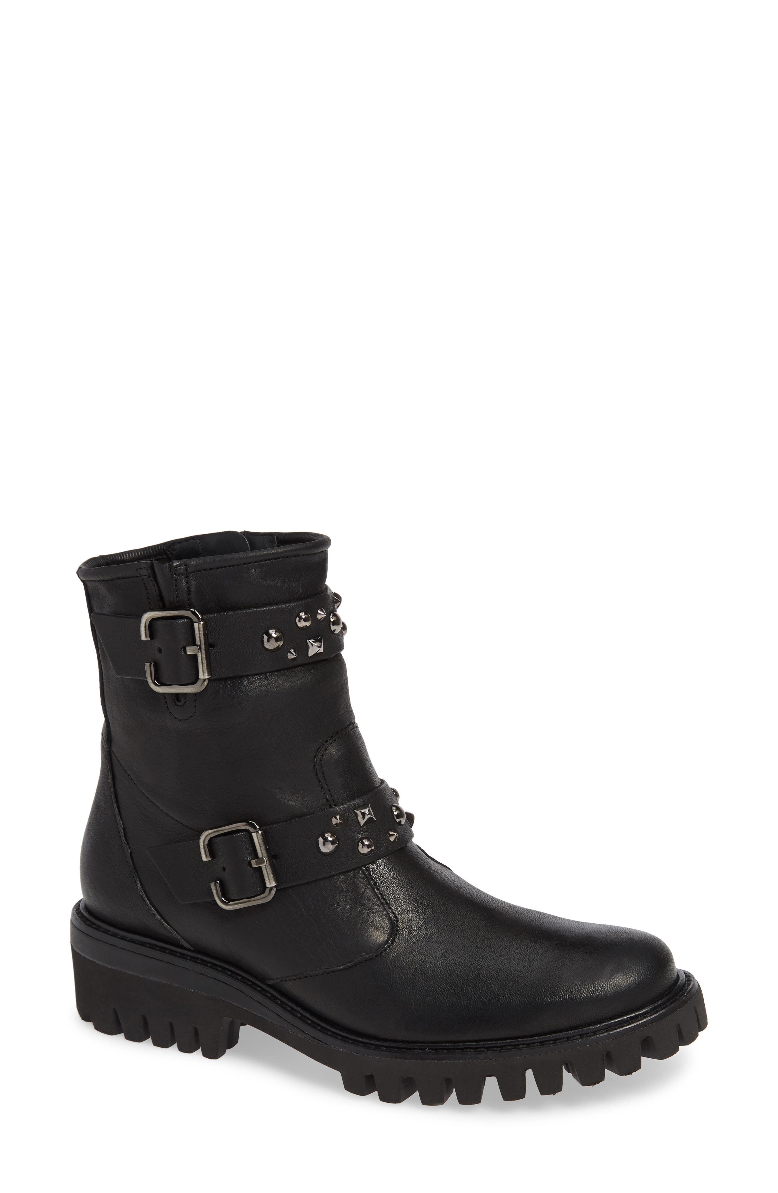 Paul Green Veronia Studded Buckle Boot, .5UK - Black