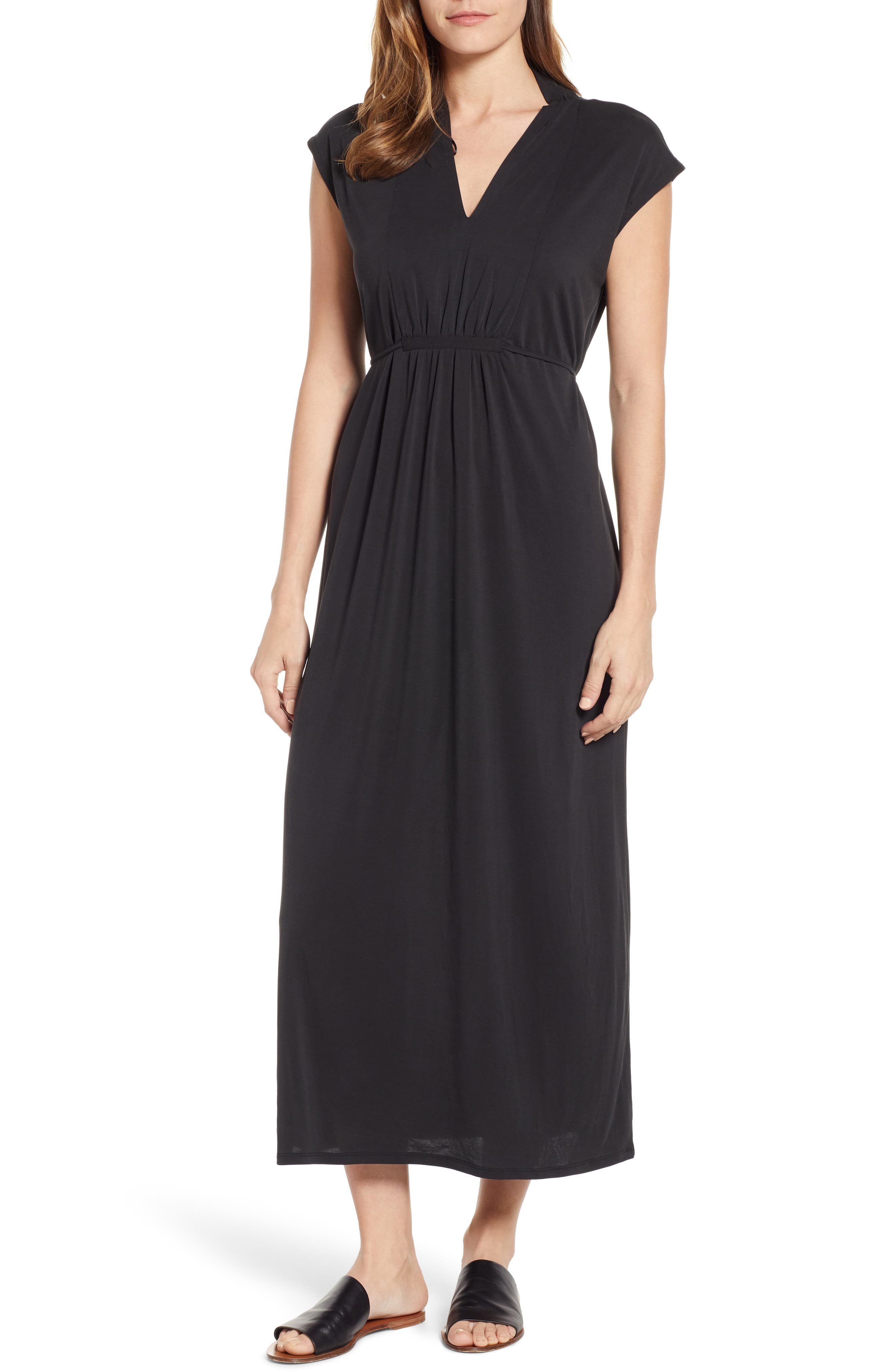 Vince Camuto Cap Sleeve Jersey Maxi Dress, Black