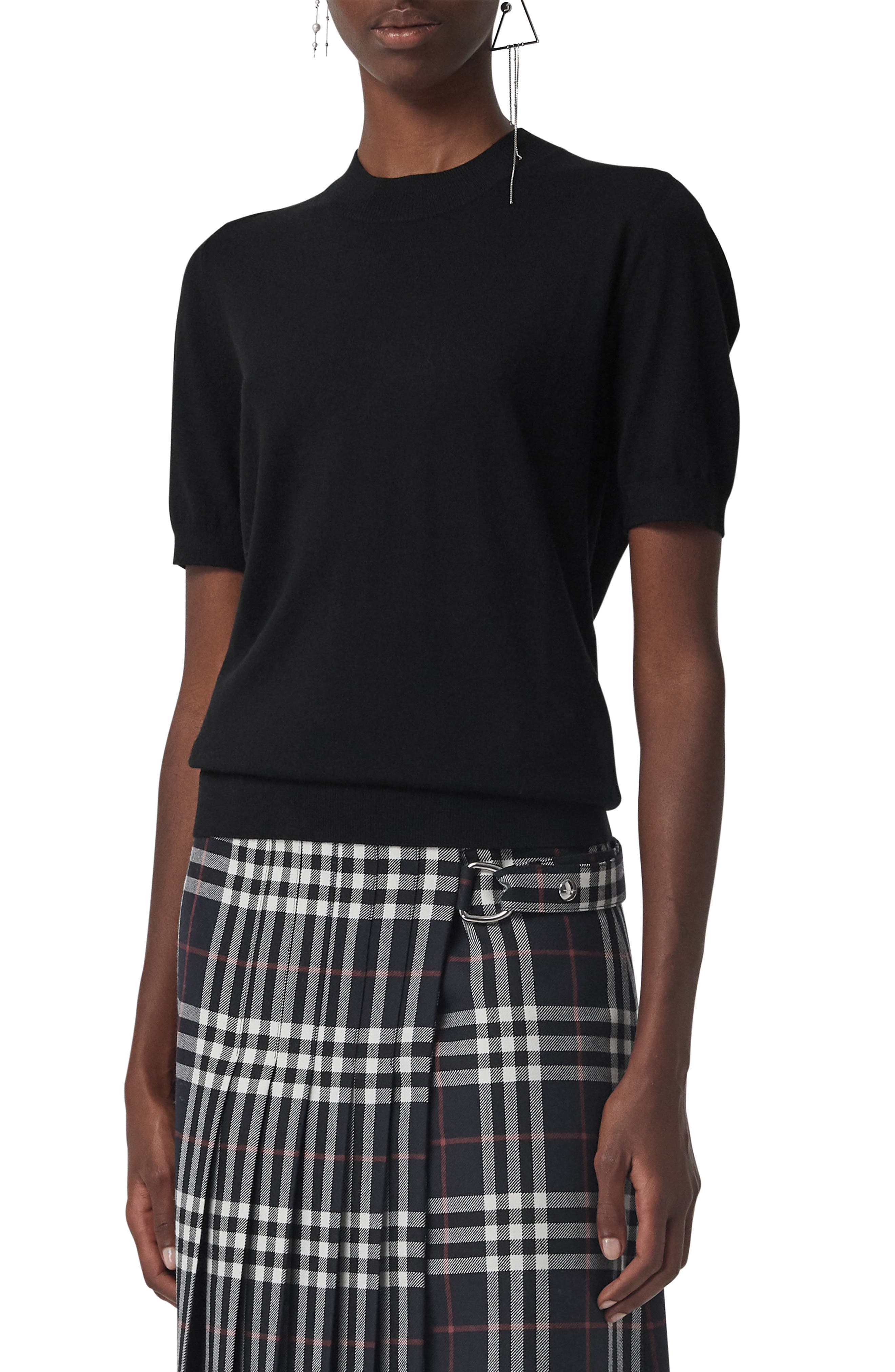 Burberry Adderstone Merino Wool Pullover, Black