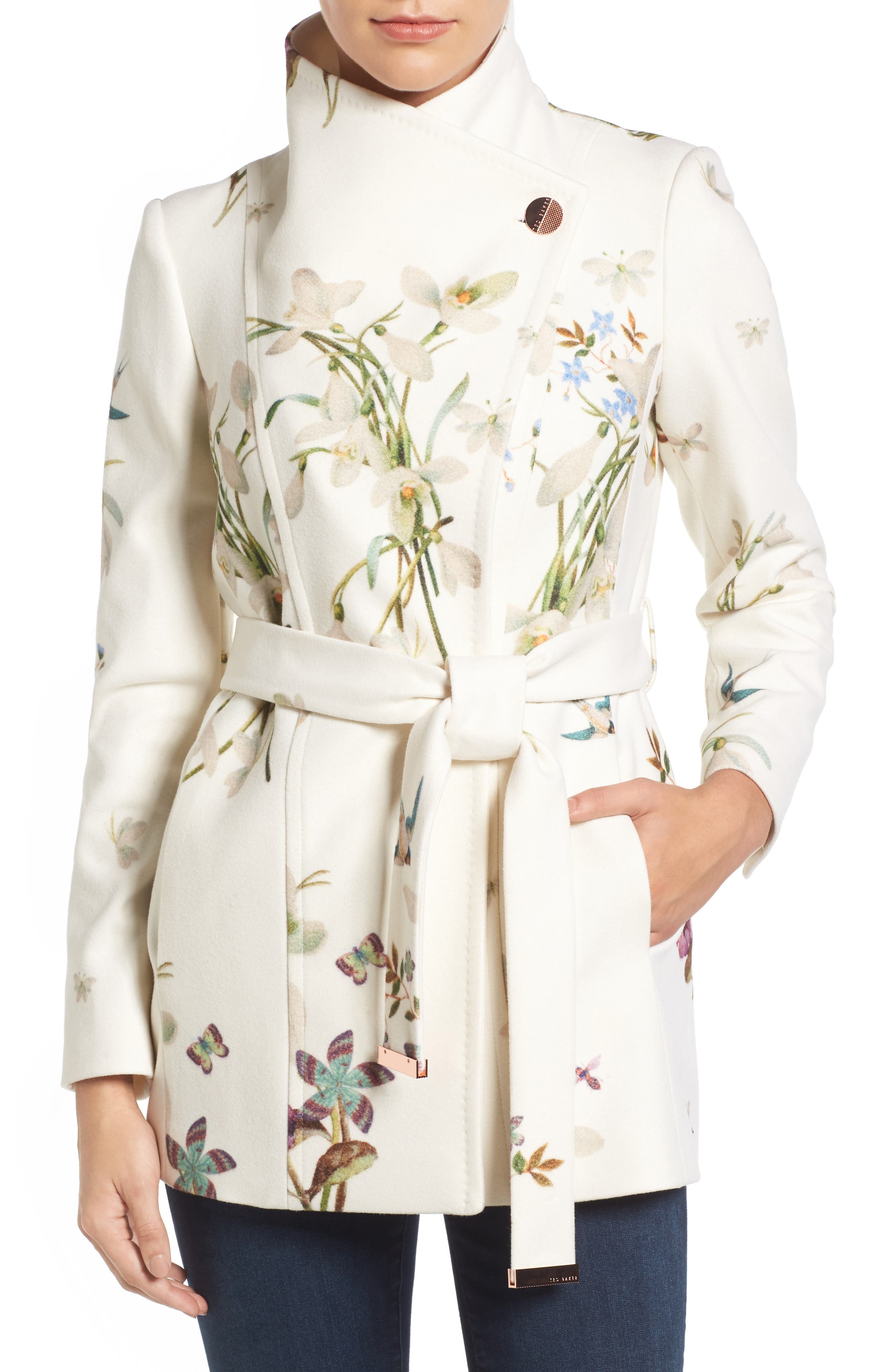 Ted Baker London Spring Meadow Wool Blend Wrap Coat Nordstrom
