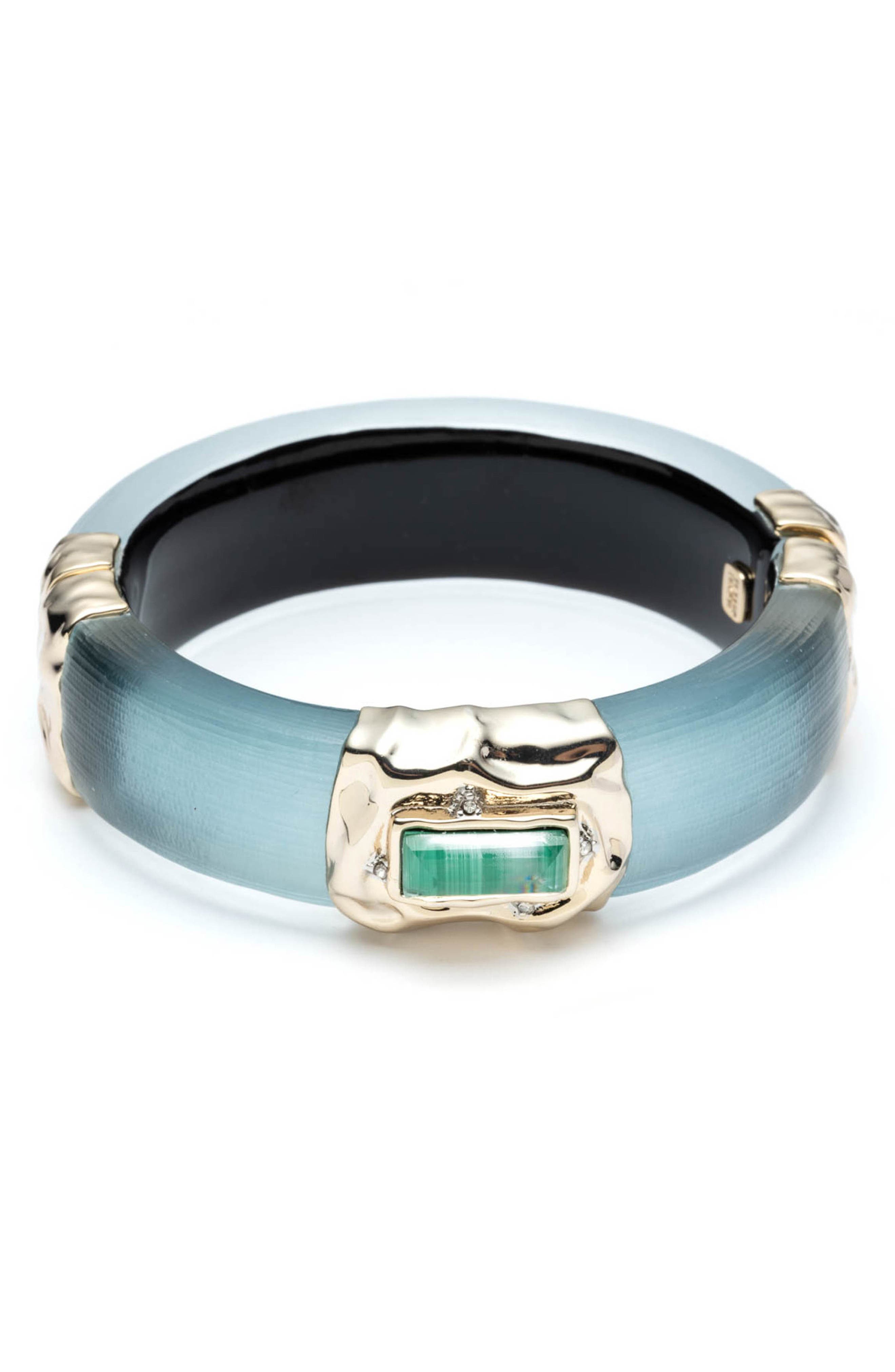 Alexis Bittar Retro Gold Collection Stone Studded Station Bangle