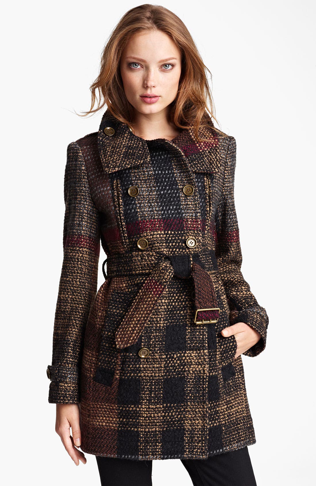Burberry Brit Double Breasted Wool Blend Coat Nordstrom