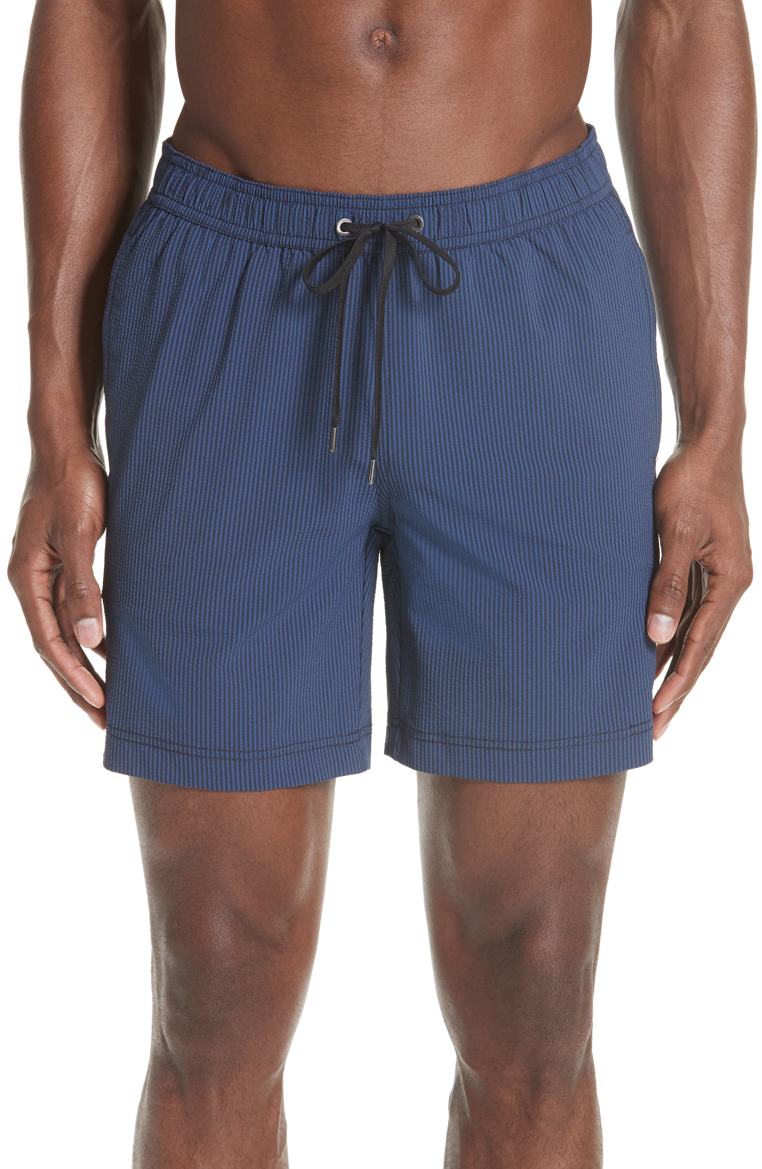 Onia Charles Microstripe Swim Trunks