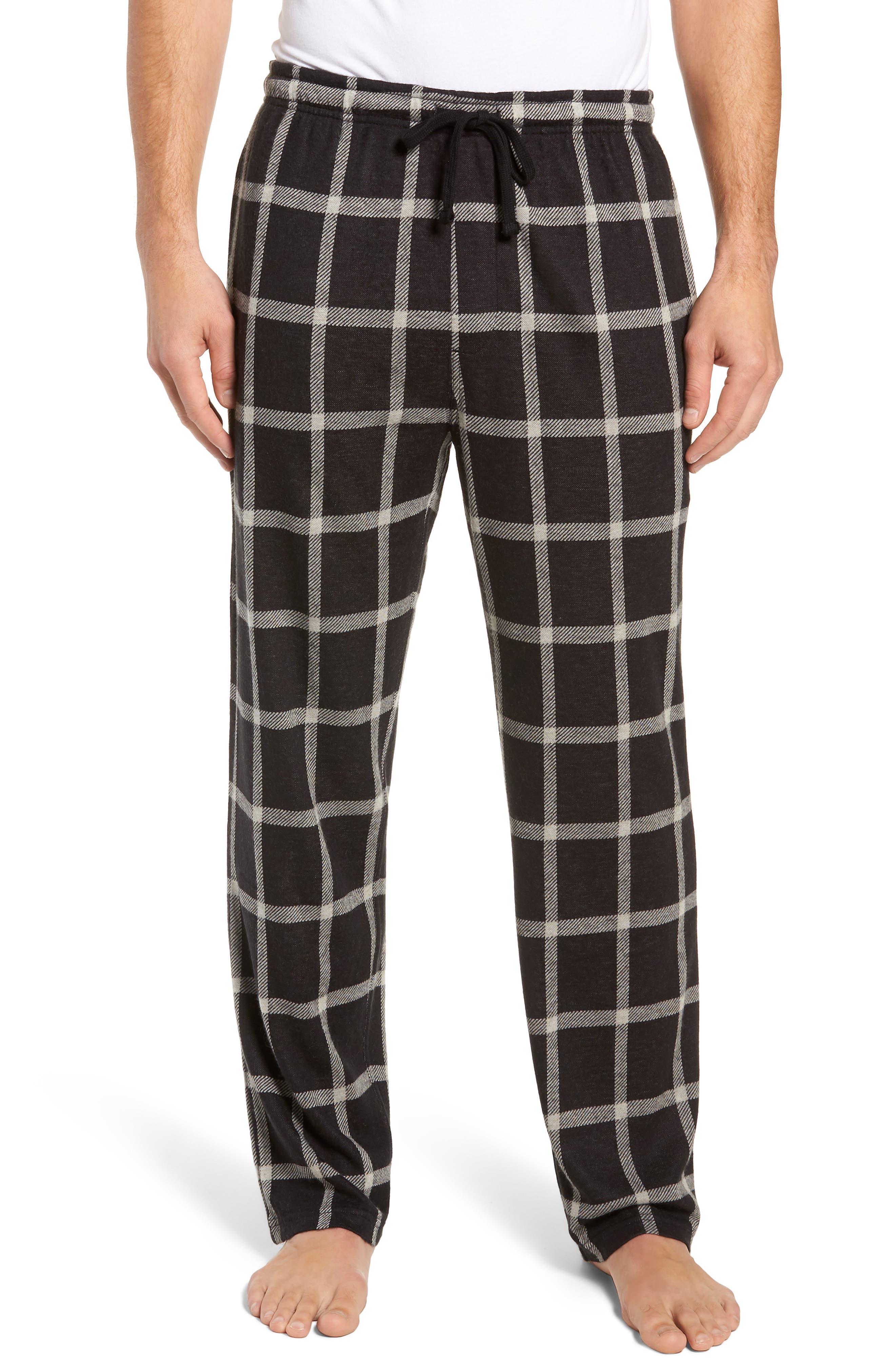 Nordstrom Shop Fleece Pajama Pants, Black