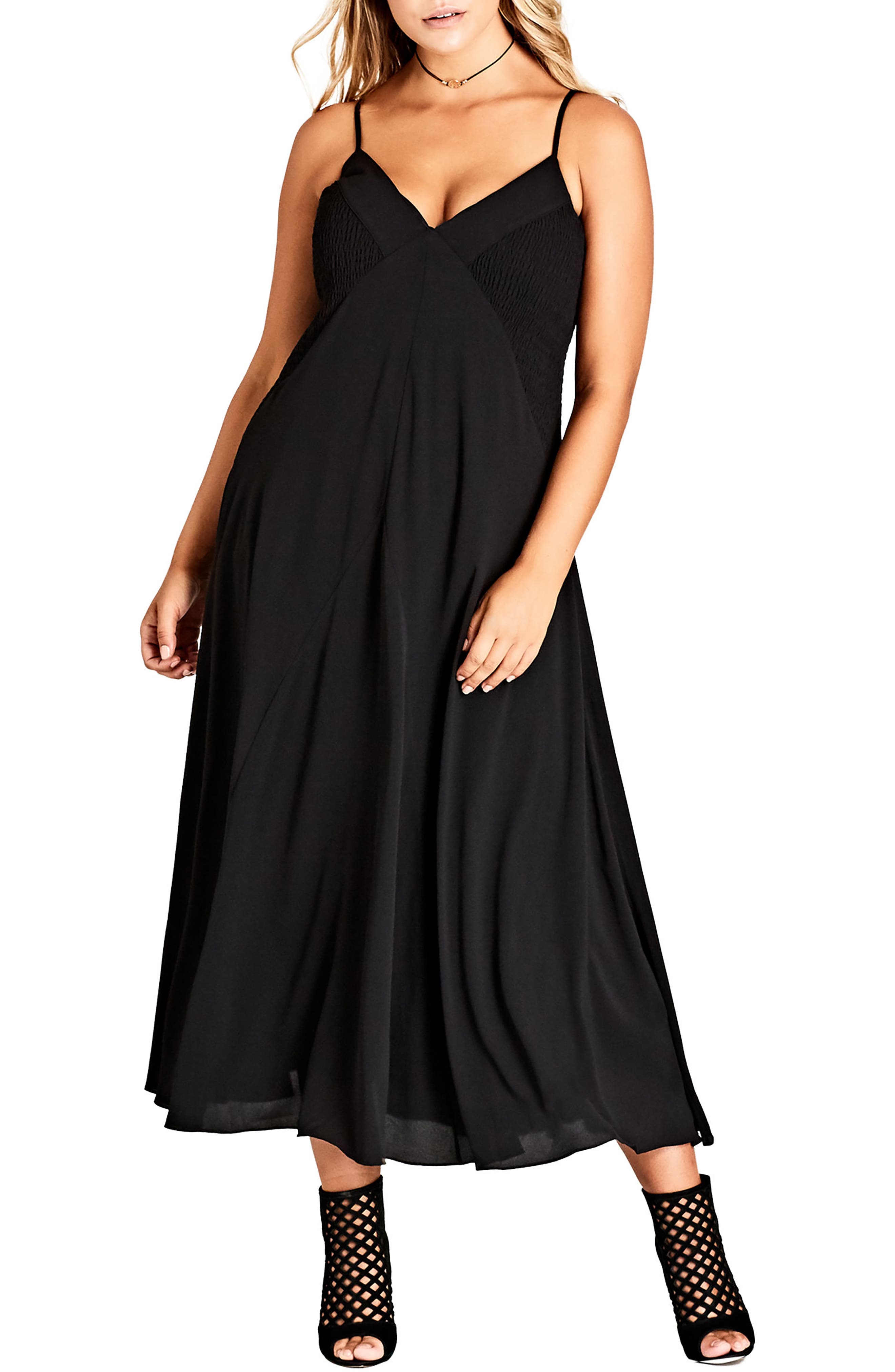 Plus Size City Chic Boho Chic Maxi Dress, Black