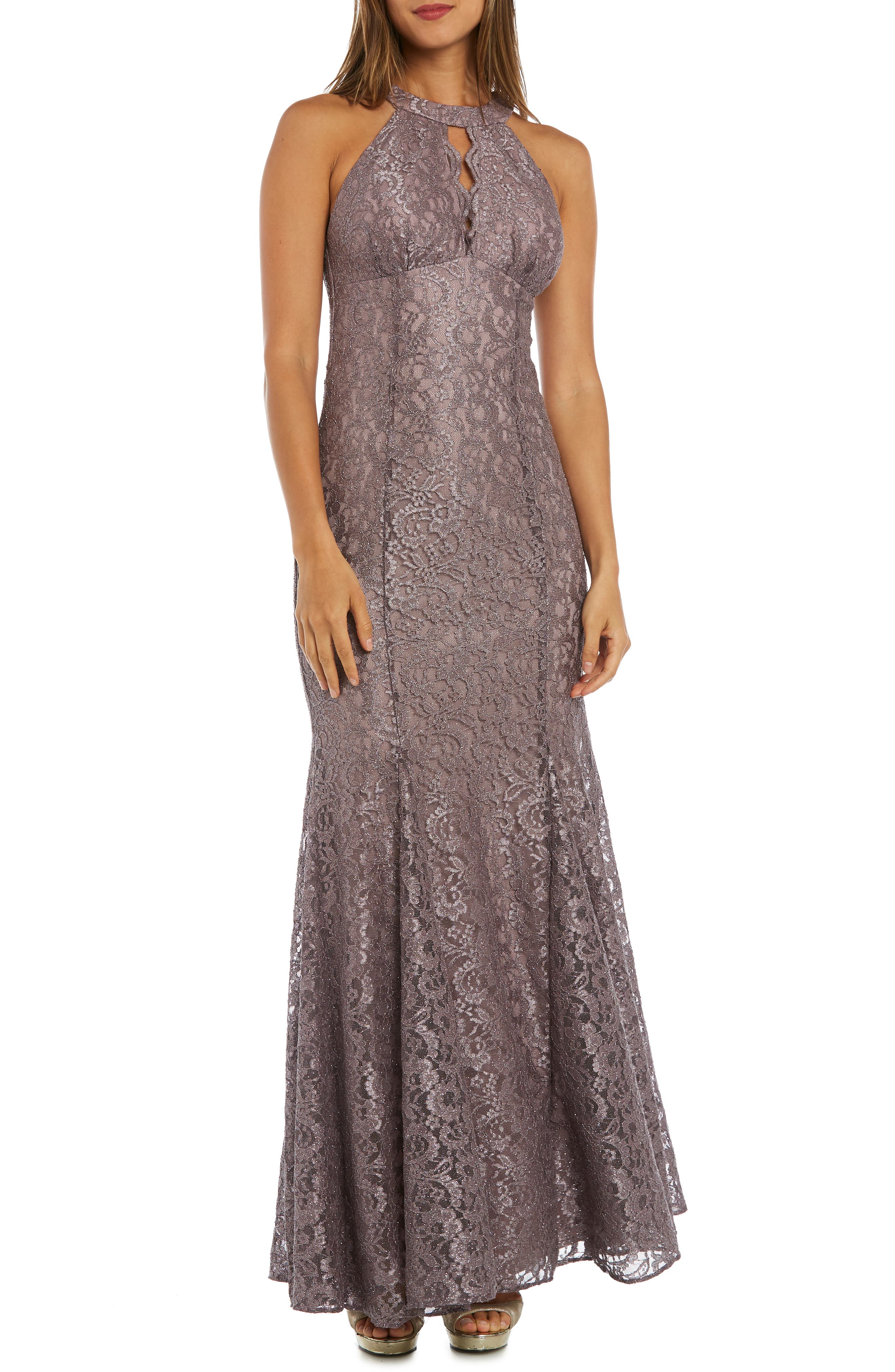 Morgan & Co. Glitter Lace Trumpet Gown