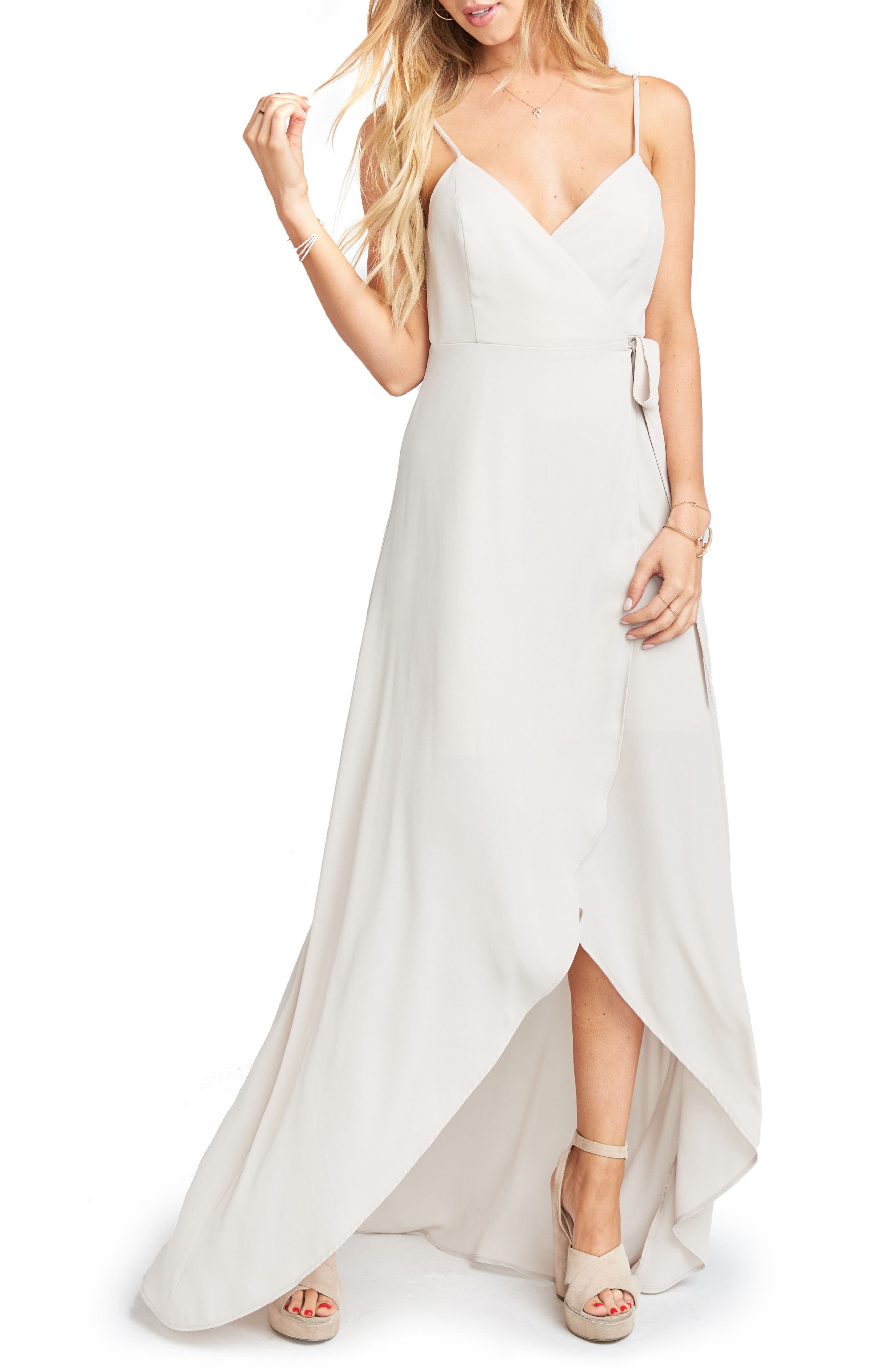 Show Me Your Mumu Mariah Wrap Maxi Dress, Beige