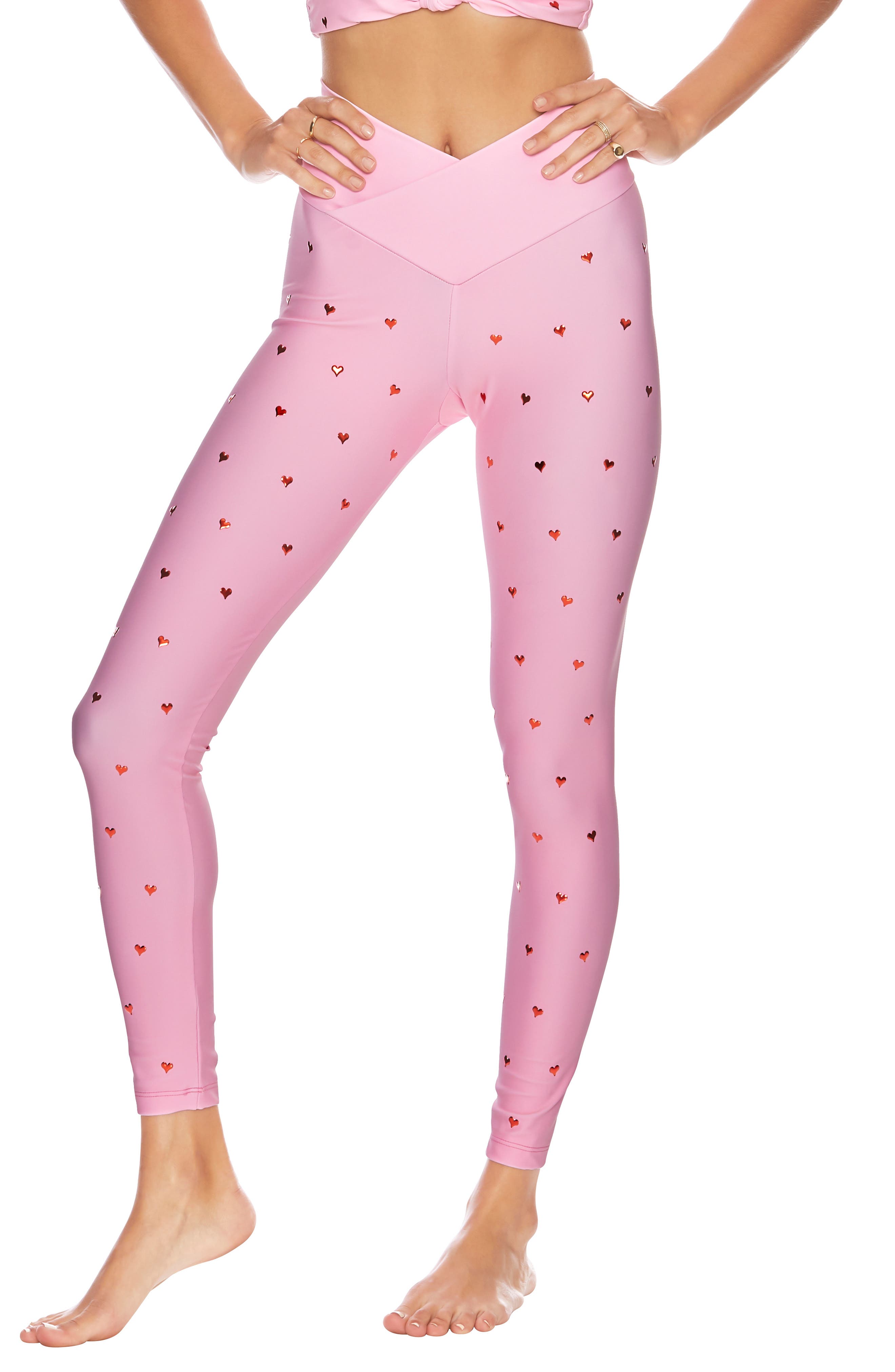 Beach Riot Dotty Leggings, Red