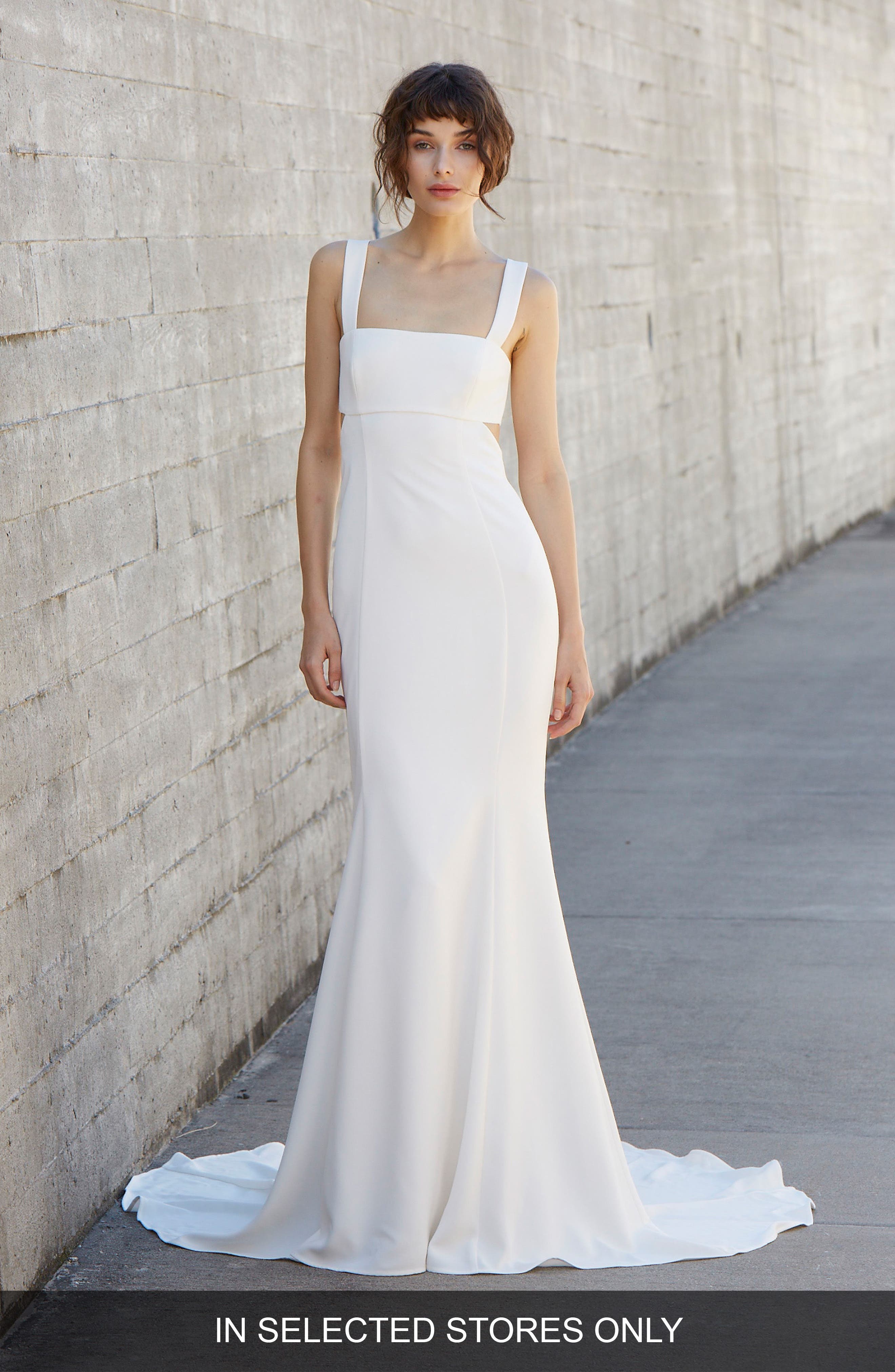 Nouvelle Amsale Bradley Cutout Trumpet Gown, Ivory