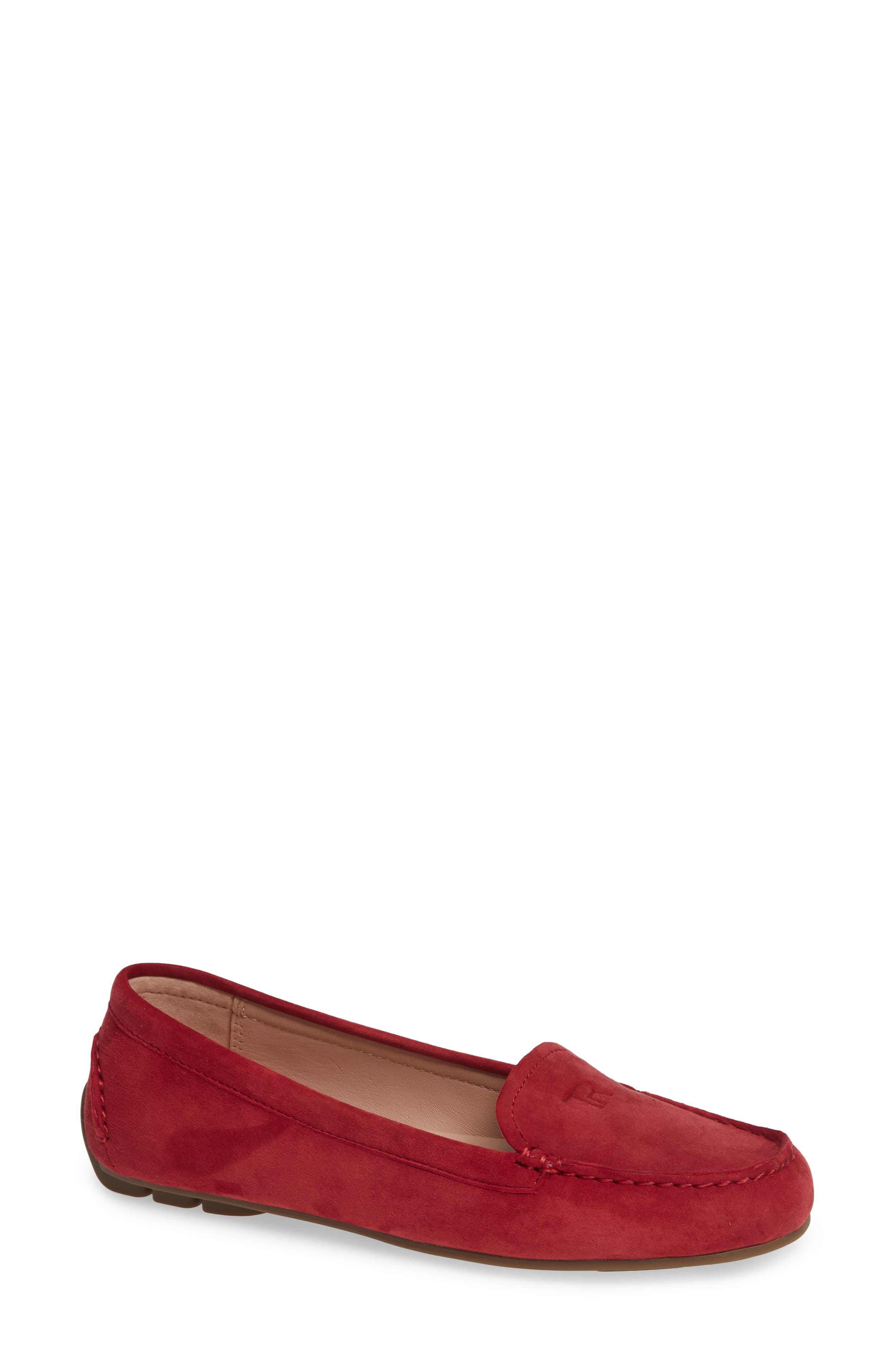 Taryn Rose Karen Water Resistant Driving Loafer, Red
