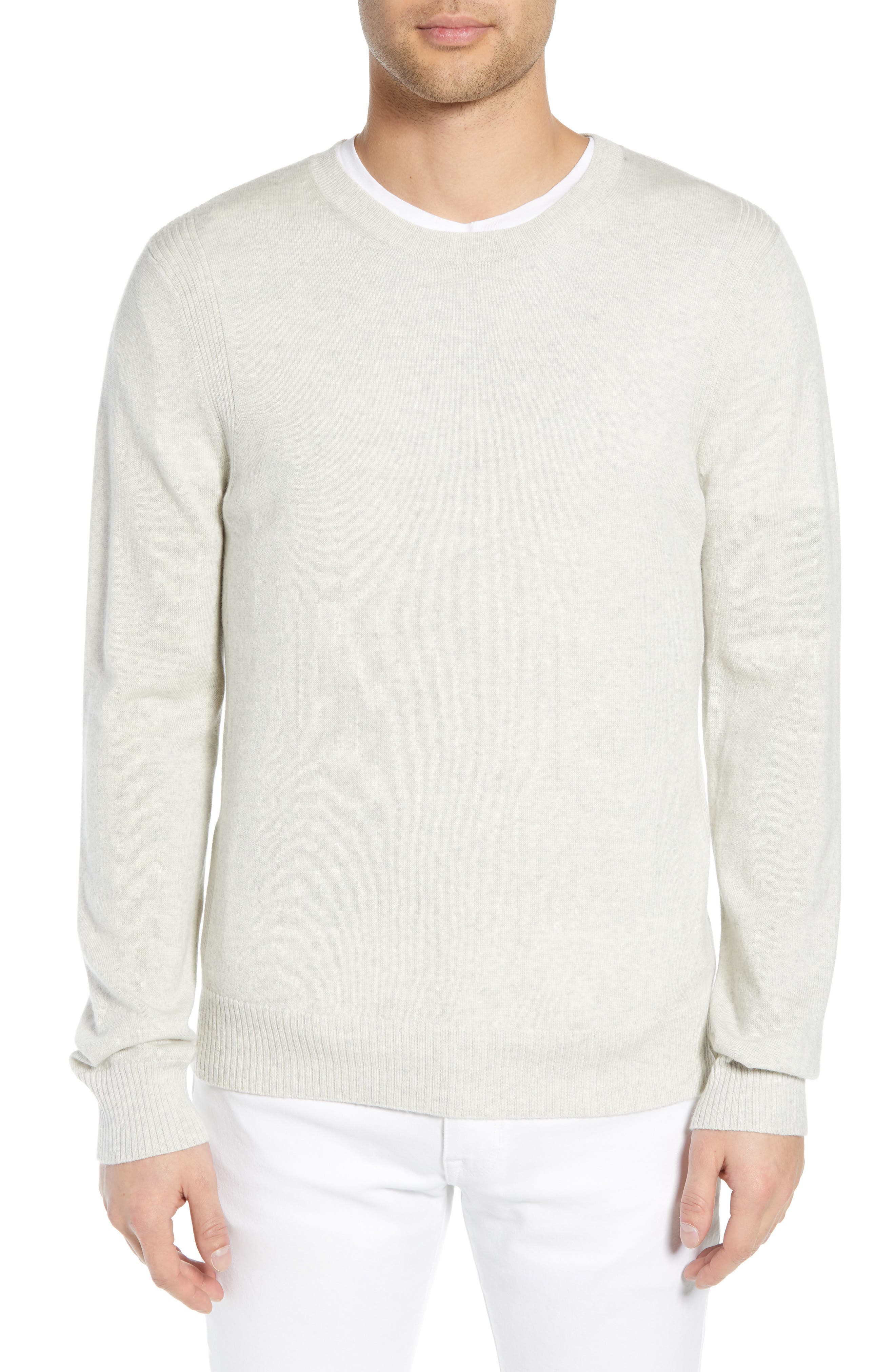 Vince Crewneck Merino Wool Sweater, White