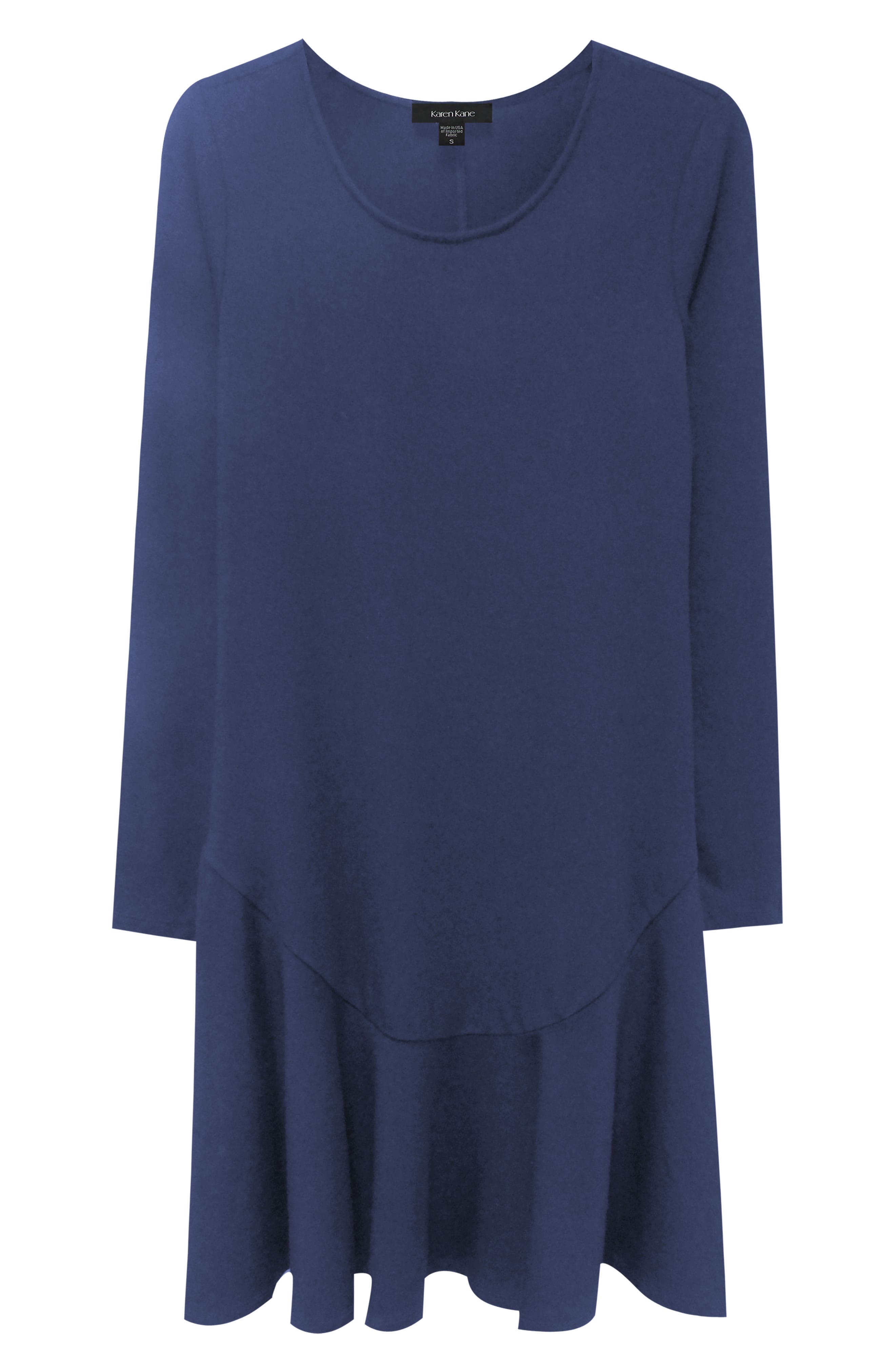 Karen Kane Dakota Ruffle Hem A-Line Dress, Blue
