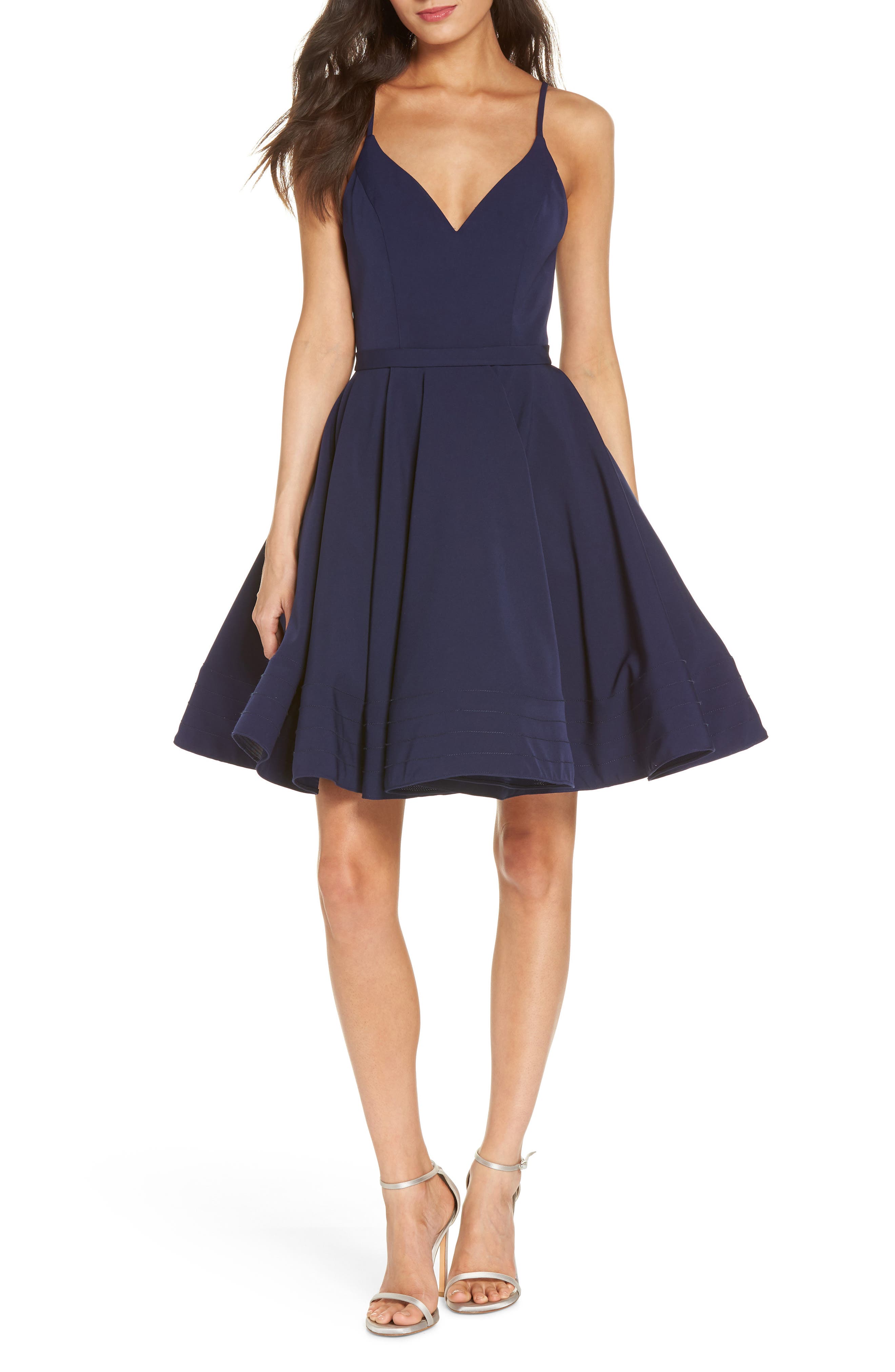 MAC Duggal Fit & Flare Party Dress, Blue