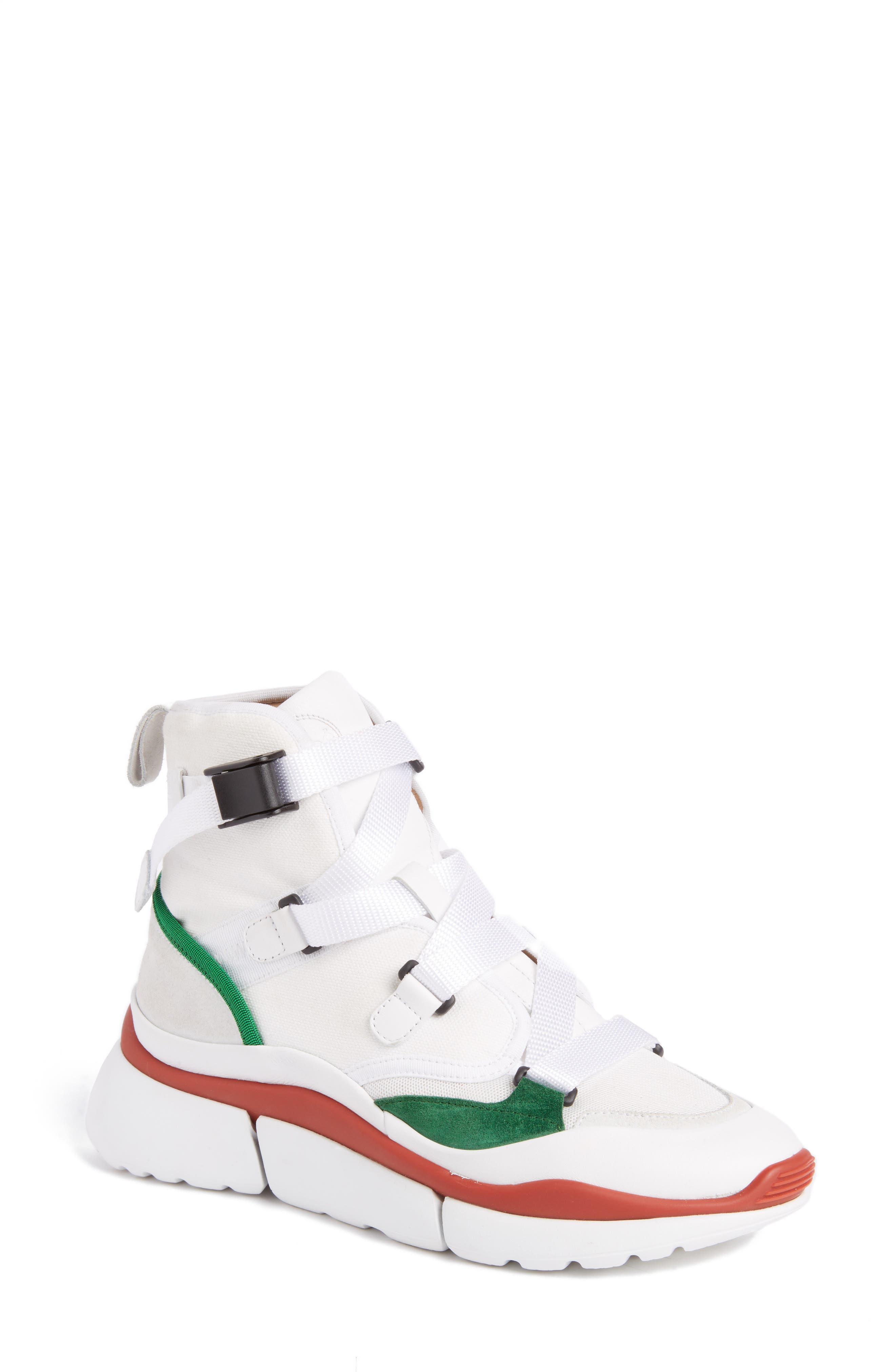 Chloe Sonnie High Top Sneaker, White