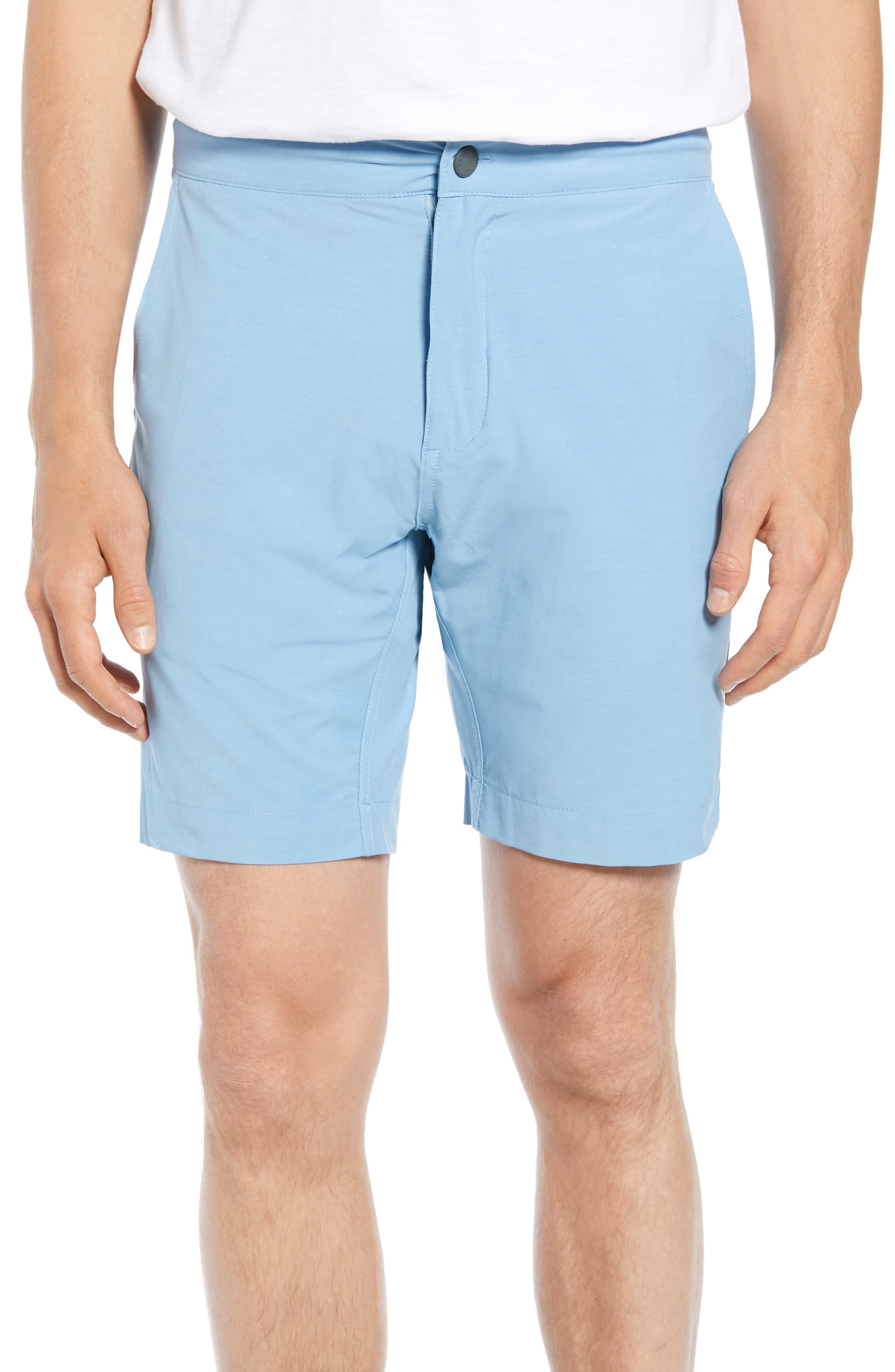 Faherty All Day Flat Front Shorts, Blue
