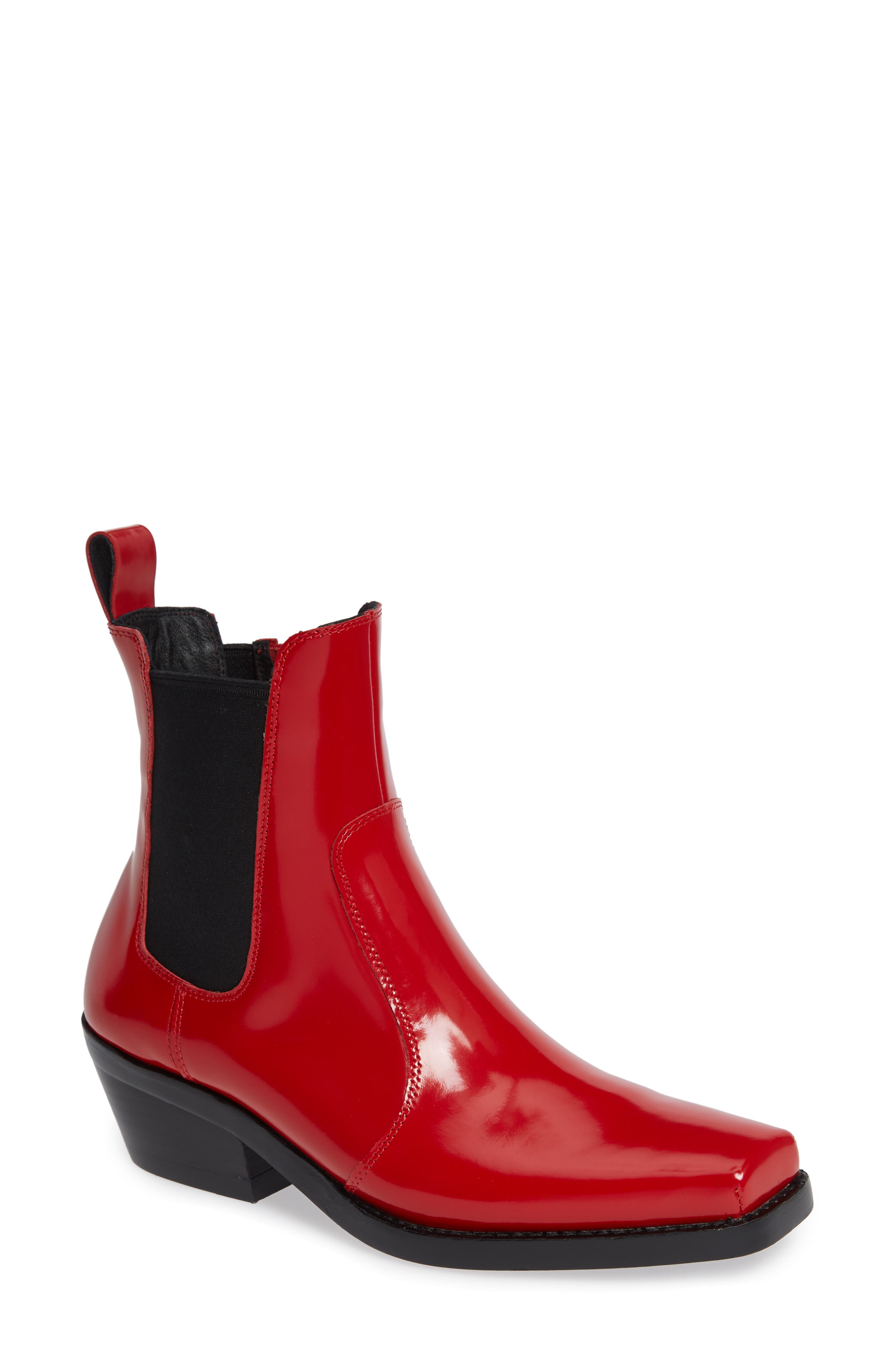 Jeffrey Campbell Poker Chelsea Boot, Red