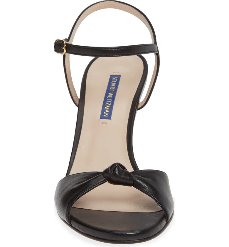 Shop Stuart Weitzman Gloria Wedge Sandal In Black Dress Nappa