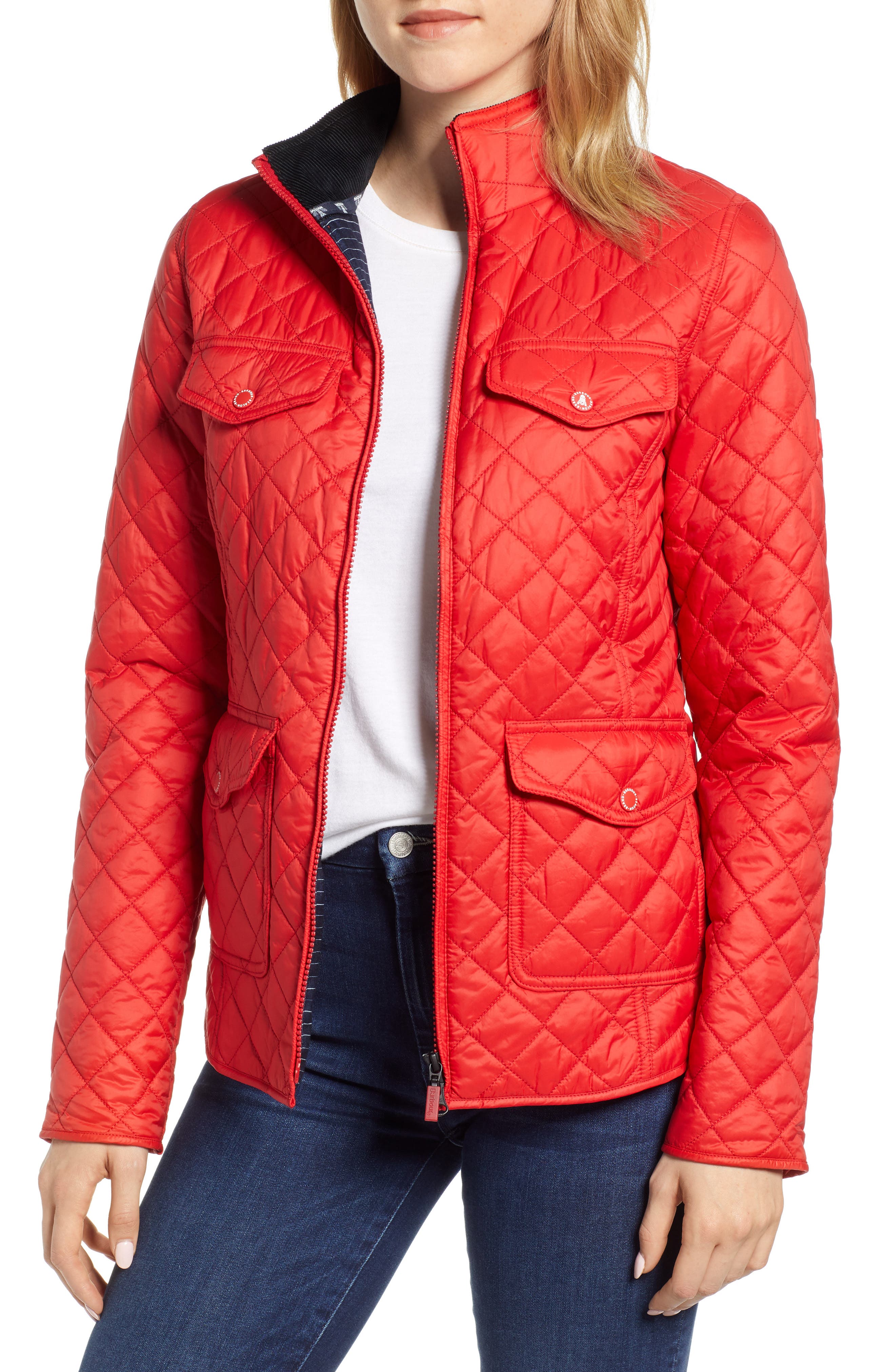 Barbour Sailboat Quilted Jacket, US / 10 UK - Red