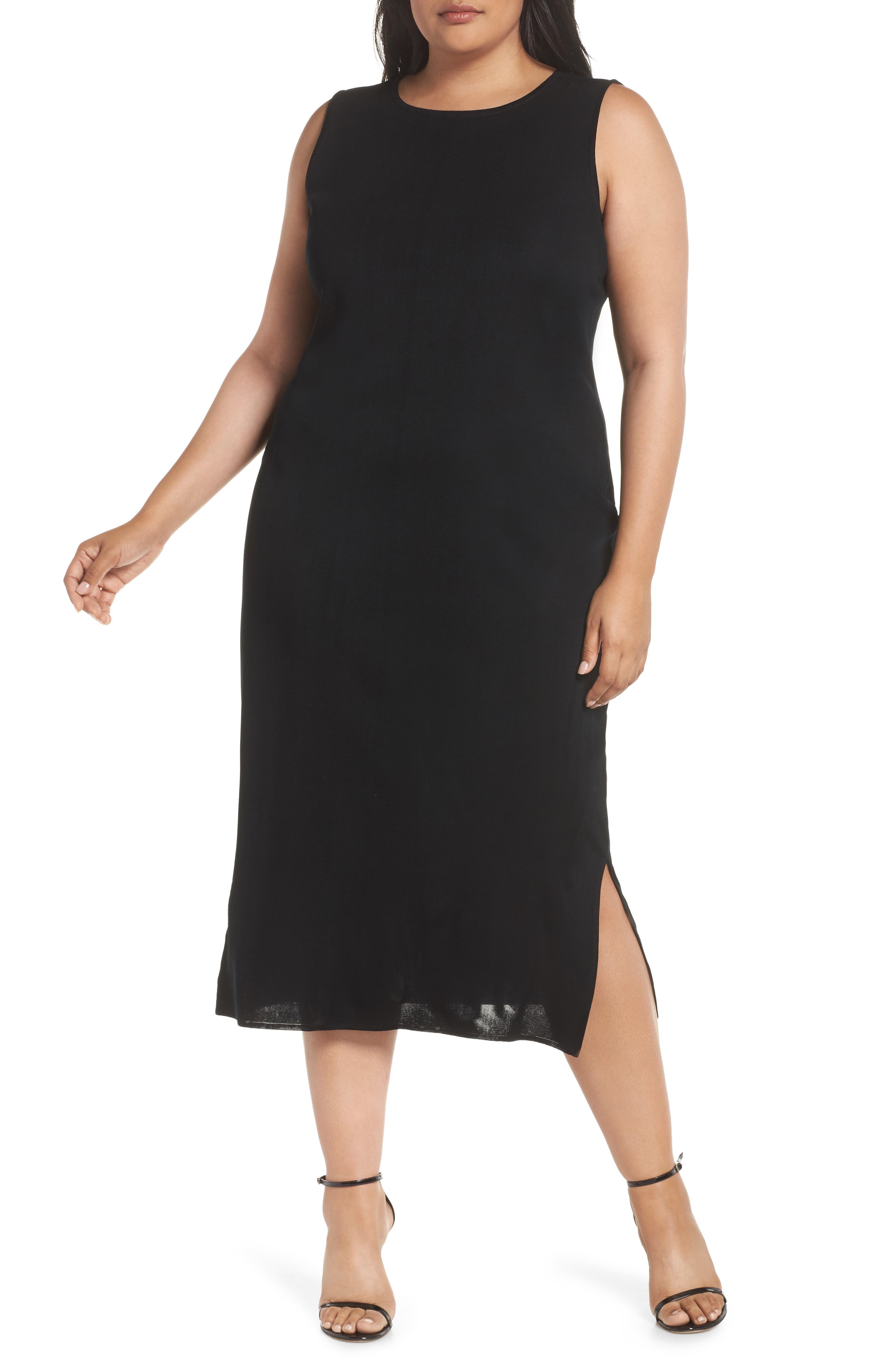 Plus Size Ming Wang Sleeveless Dress, Black