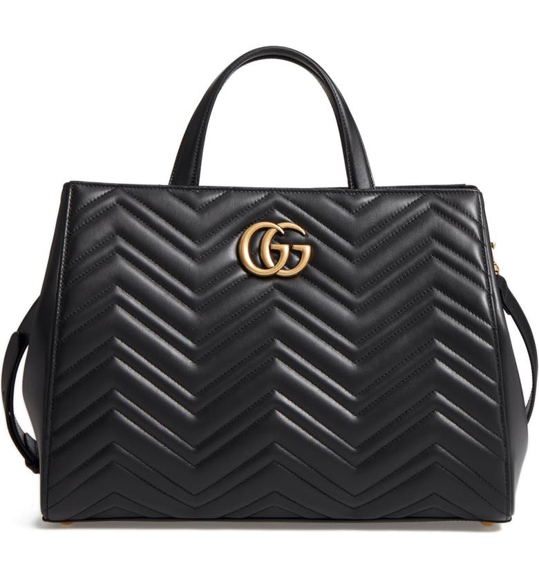 Gucci GG Marmont Medium Matelassé Leather Top Handle Shoulder Bag ...