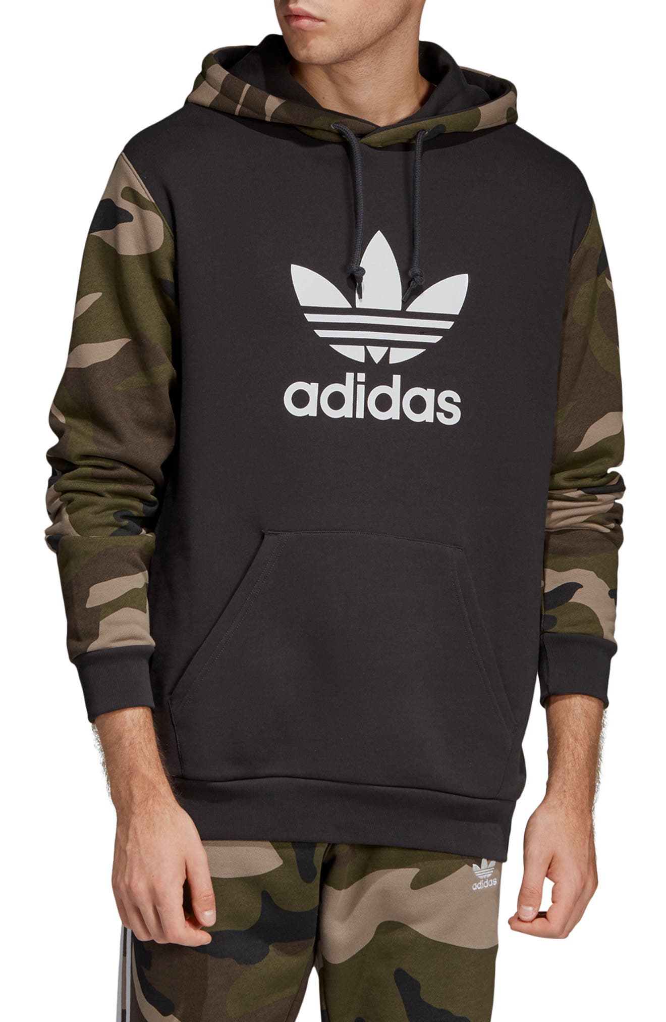 UPC 192609890851 product image for Men's Adidas Originals Camo Hooded Sweatshirt | upcitemdb.com