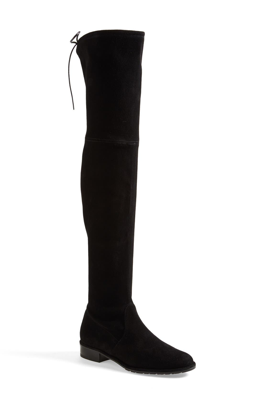 'Lowland' Over the Knee Boot, Main, color, BLACK SUEDE