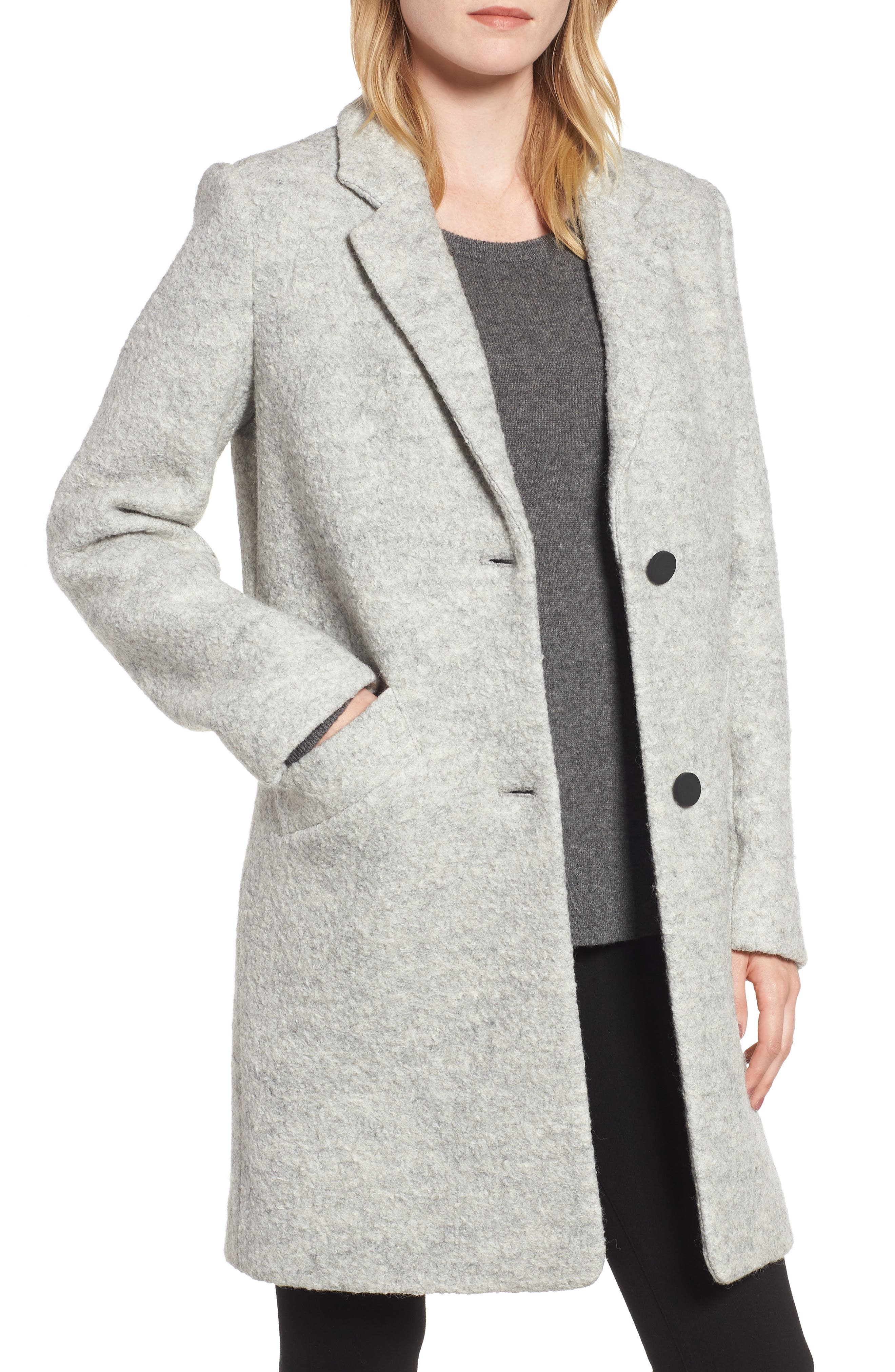 Marc New York Pressed Boucle Coat, Ivory