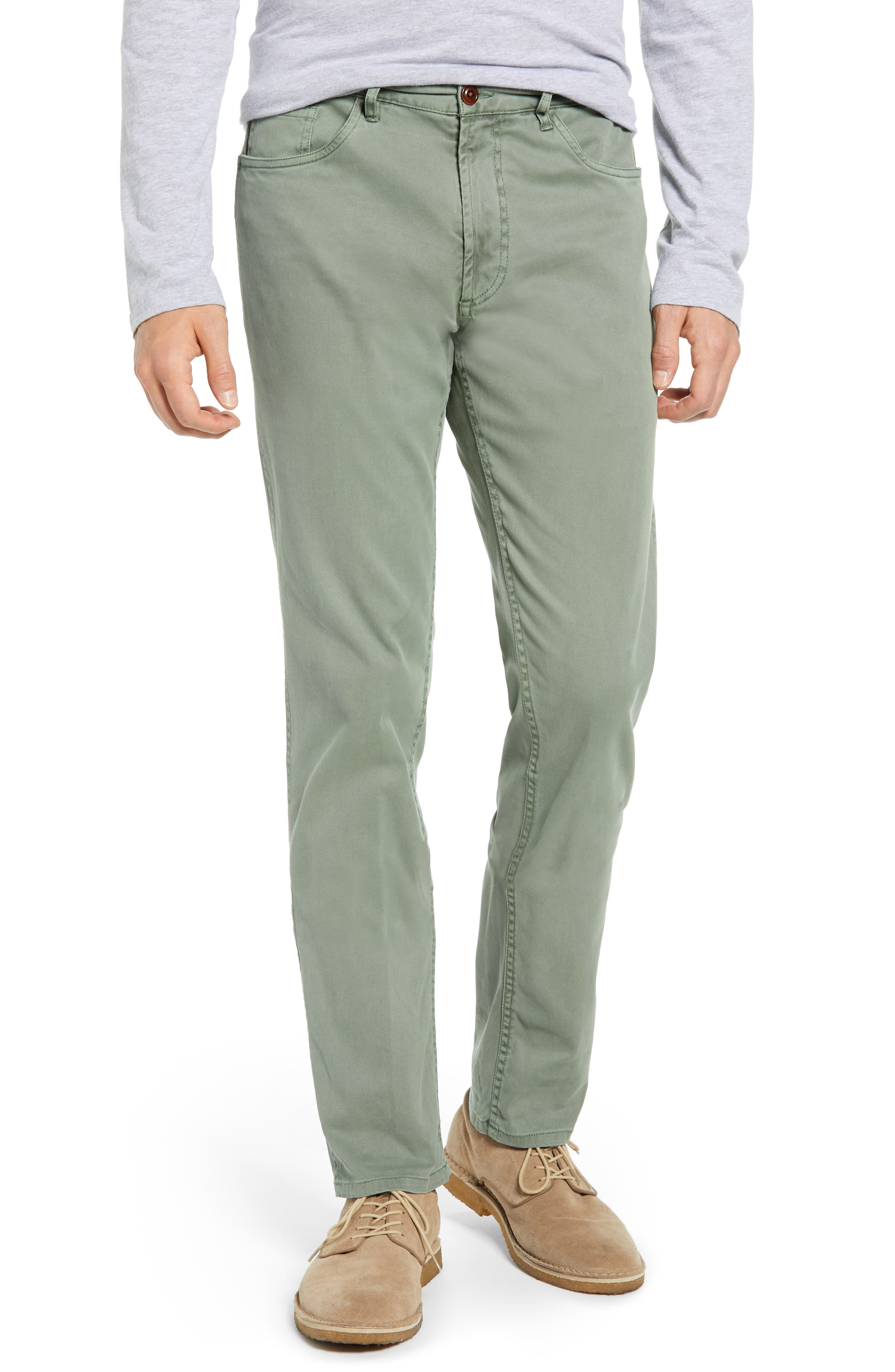 Faherty Comfort Twill Five-Pocket Pants, Green