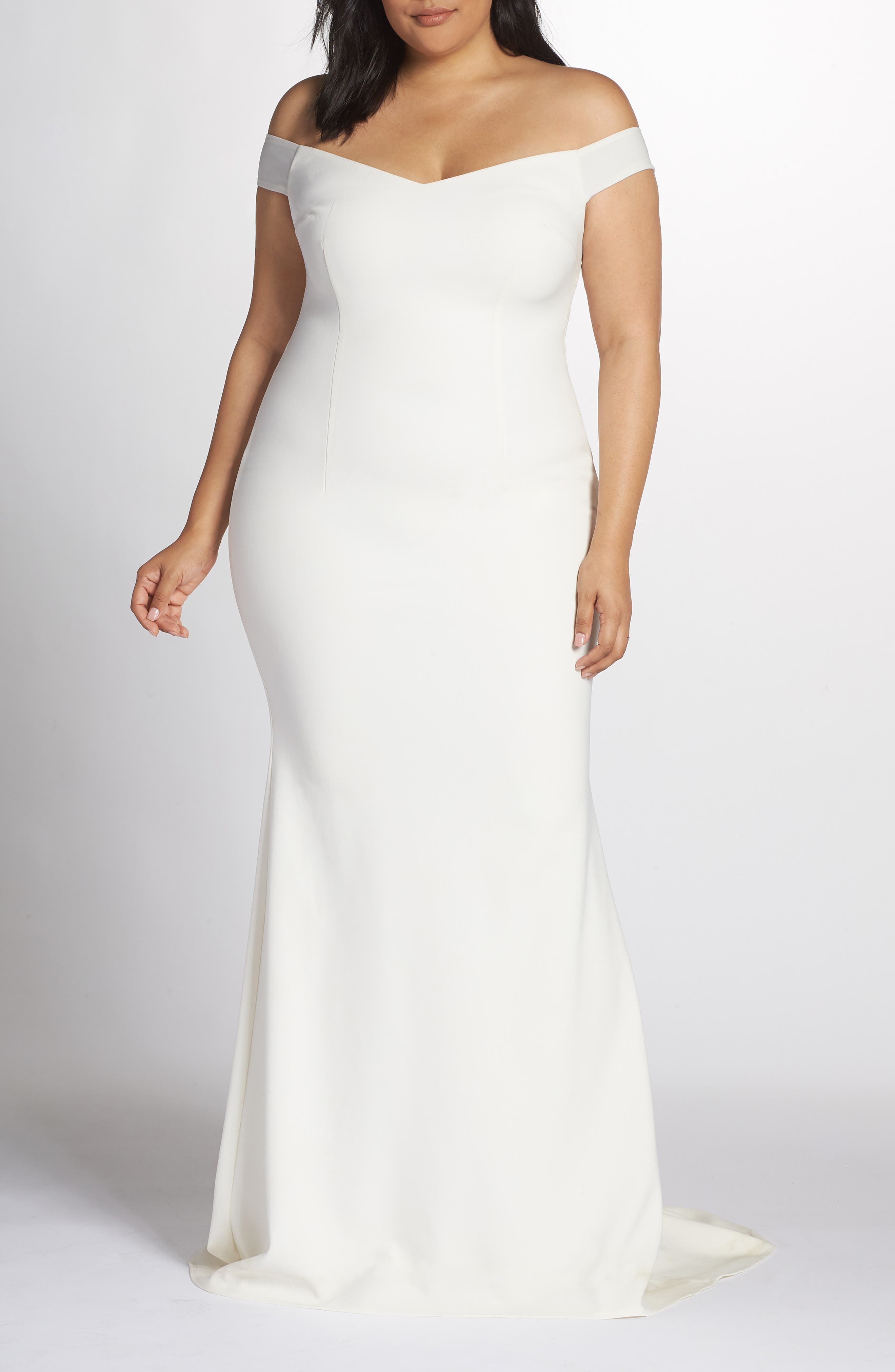 Plus Size Noel And Jean By Katie May Alpha Off The Shoulder Dress, Ivory