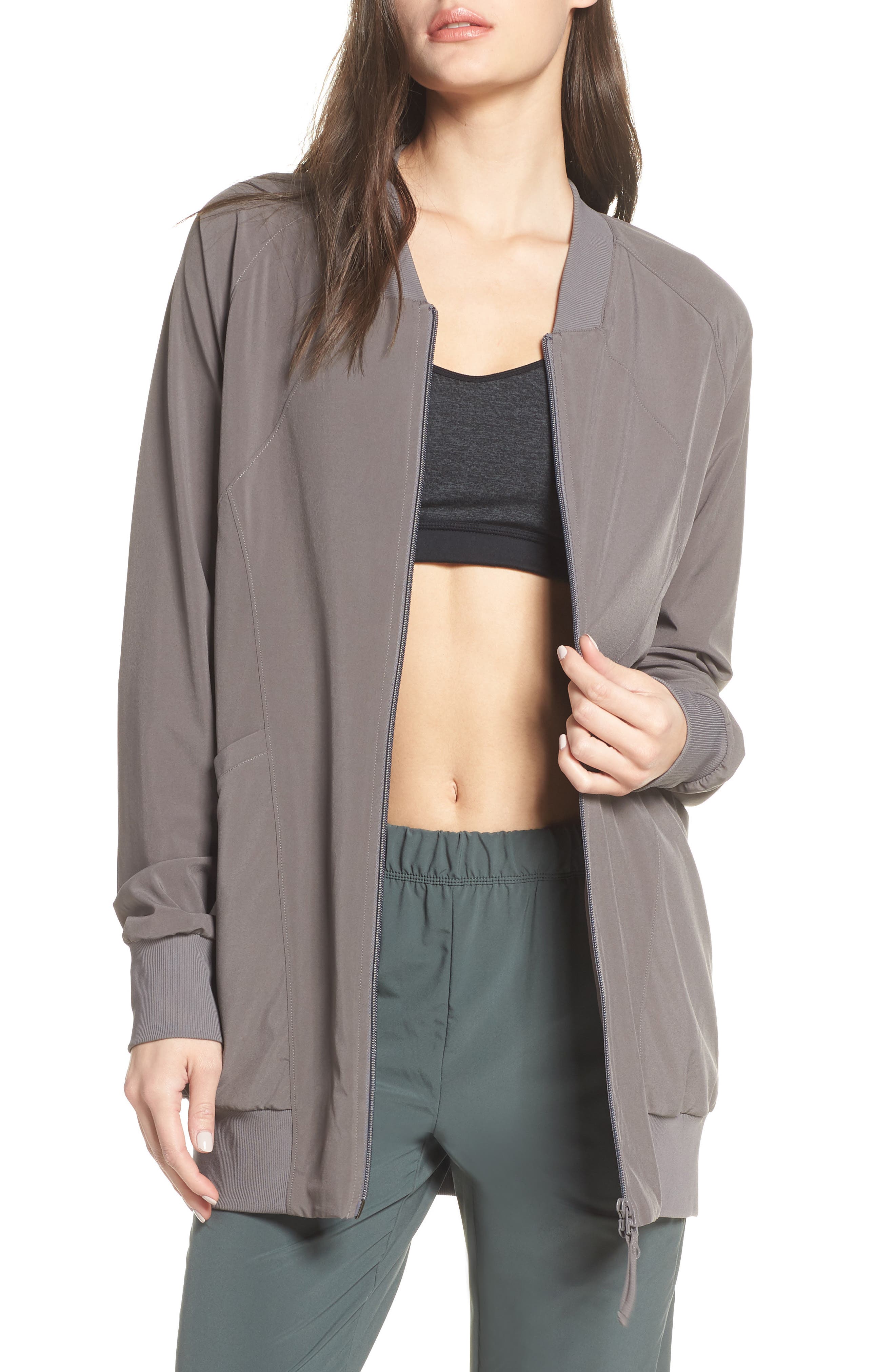 Zella Urban Long Bomber Jacket