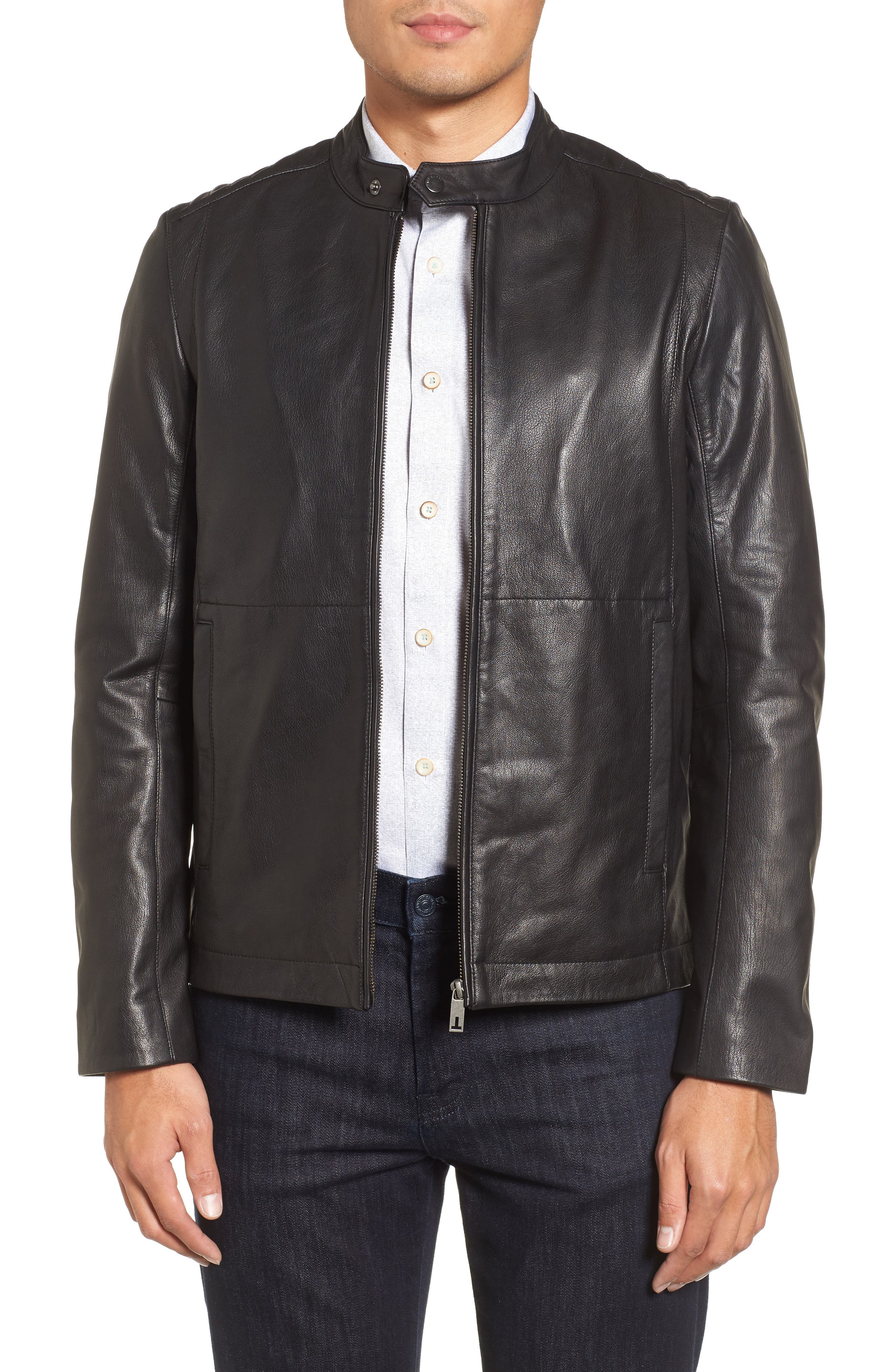Ted Baker London Mate Leather Biker Jacket Nordstrom