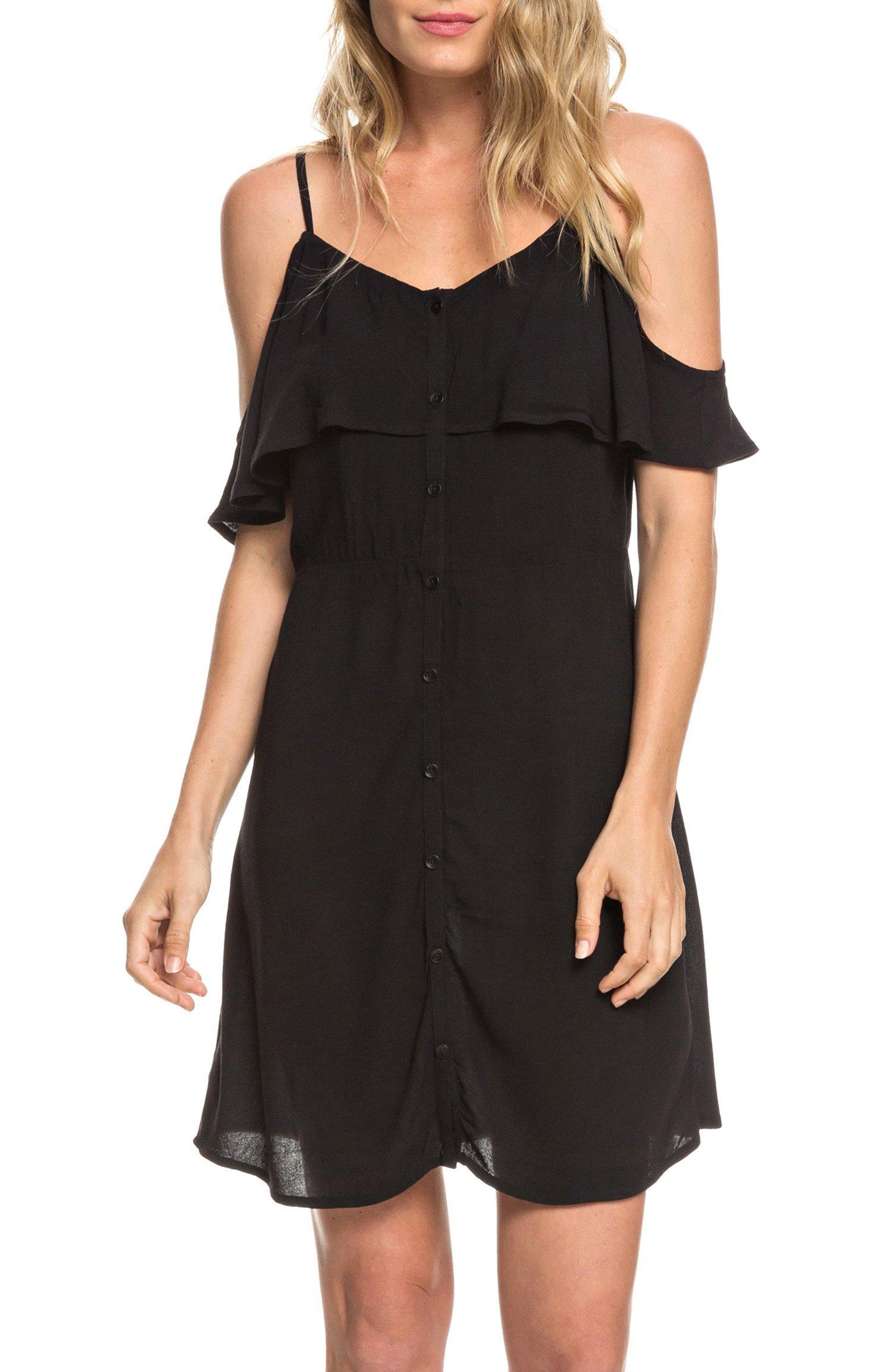 Roxy Hot Spring Streets Cold Shoulder Dress, Black