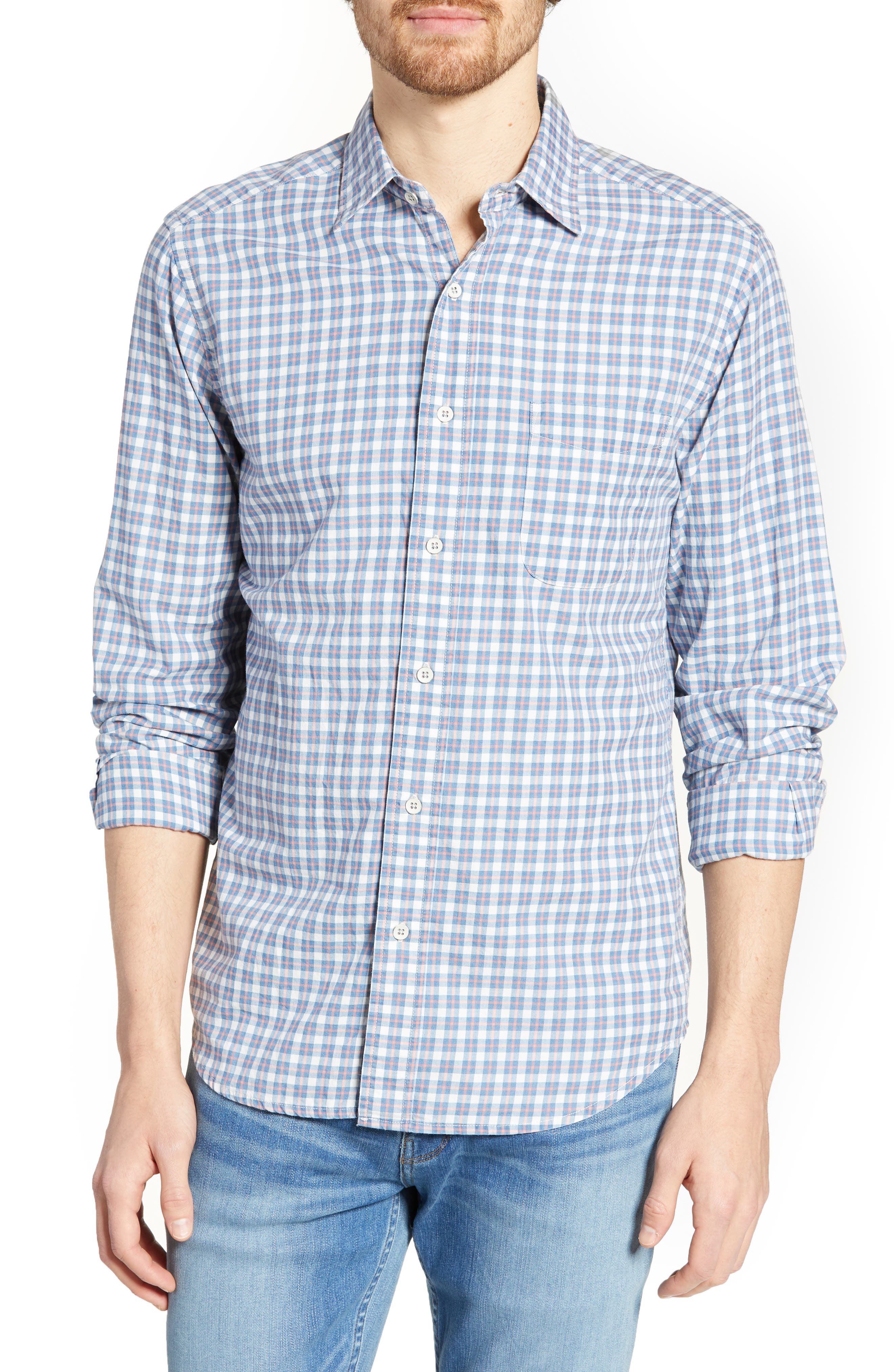 Faherty Ventura Regular Fit Plaid Sport Shirt, Pink
