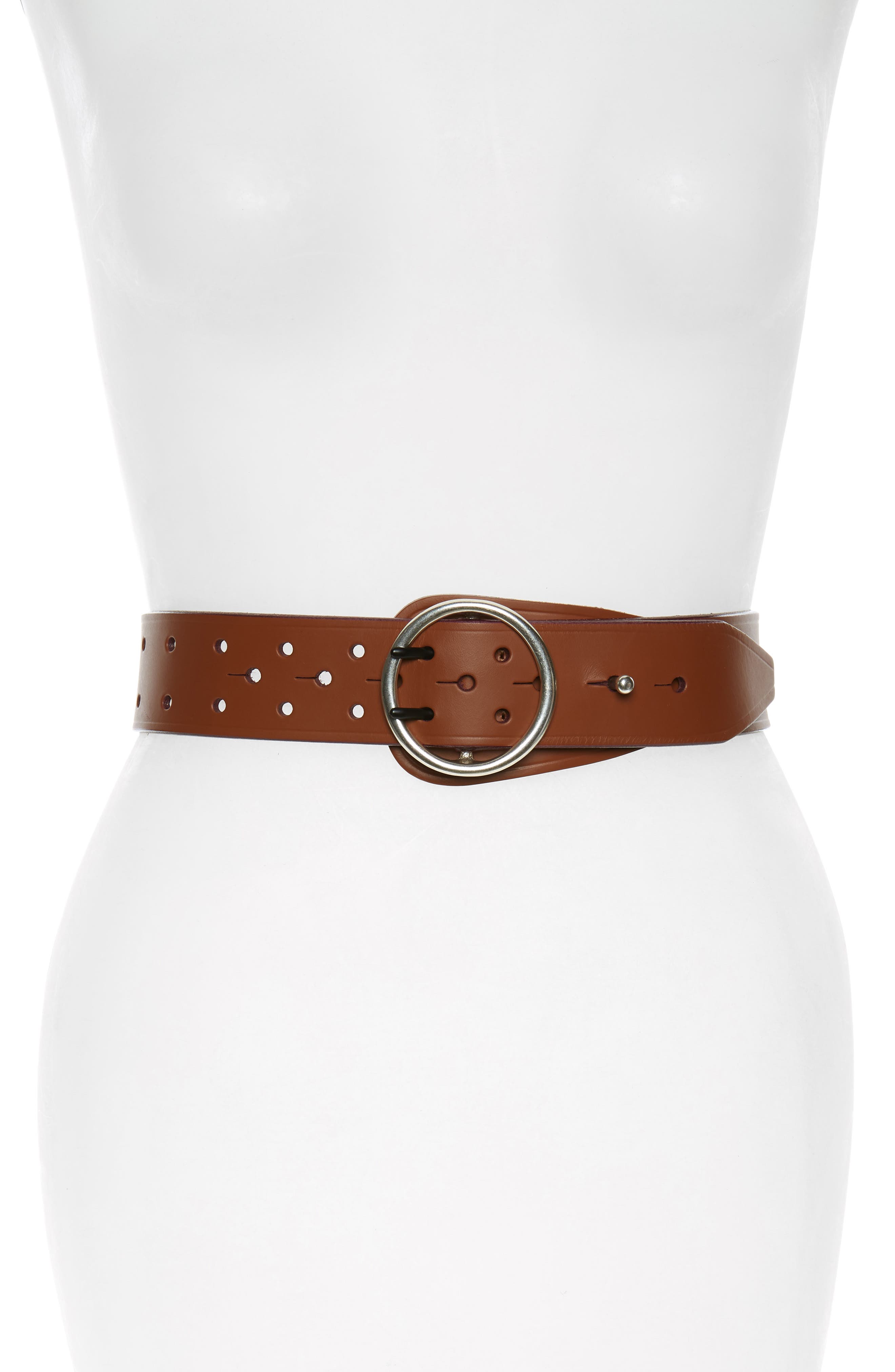 Rag & Bone Flight Leather Belt, Tan Red