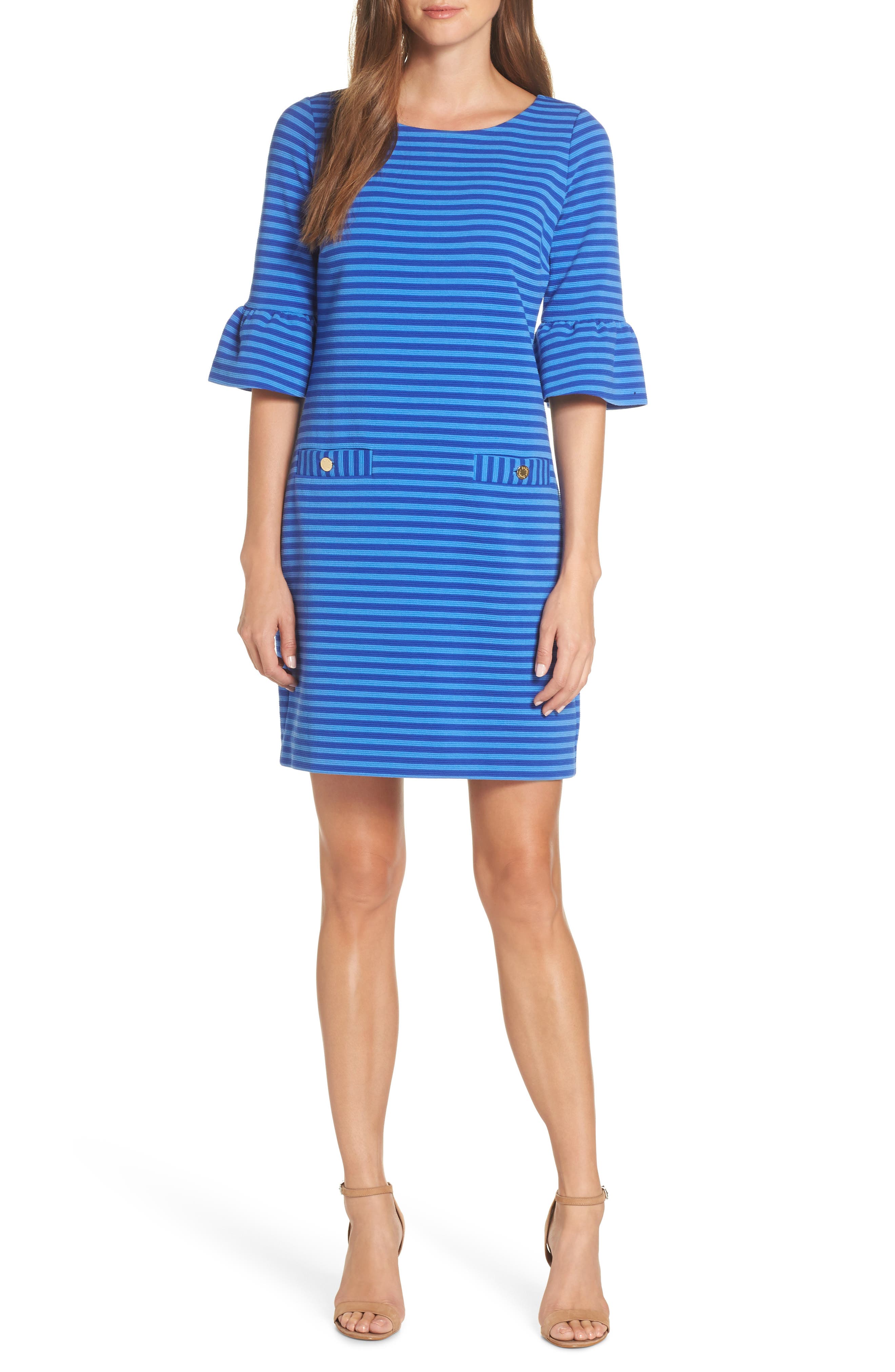 Lilly Pulitzer Alden Stripe Ottoman Shift Dress, Blue