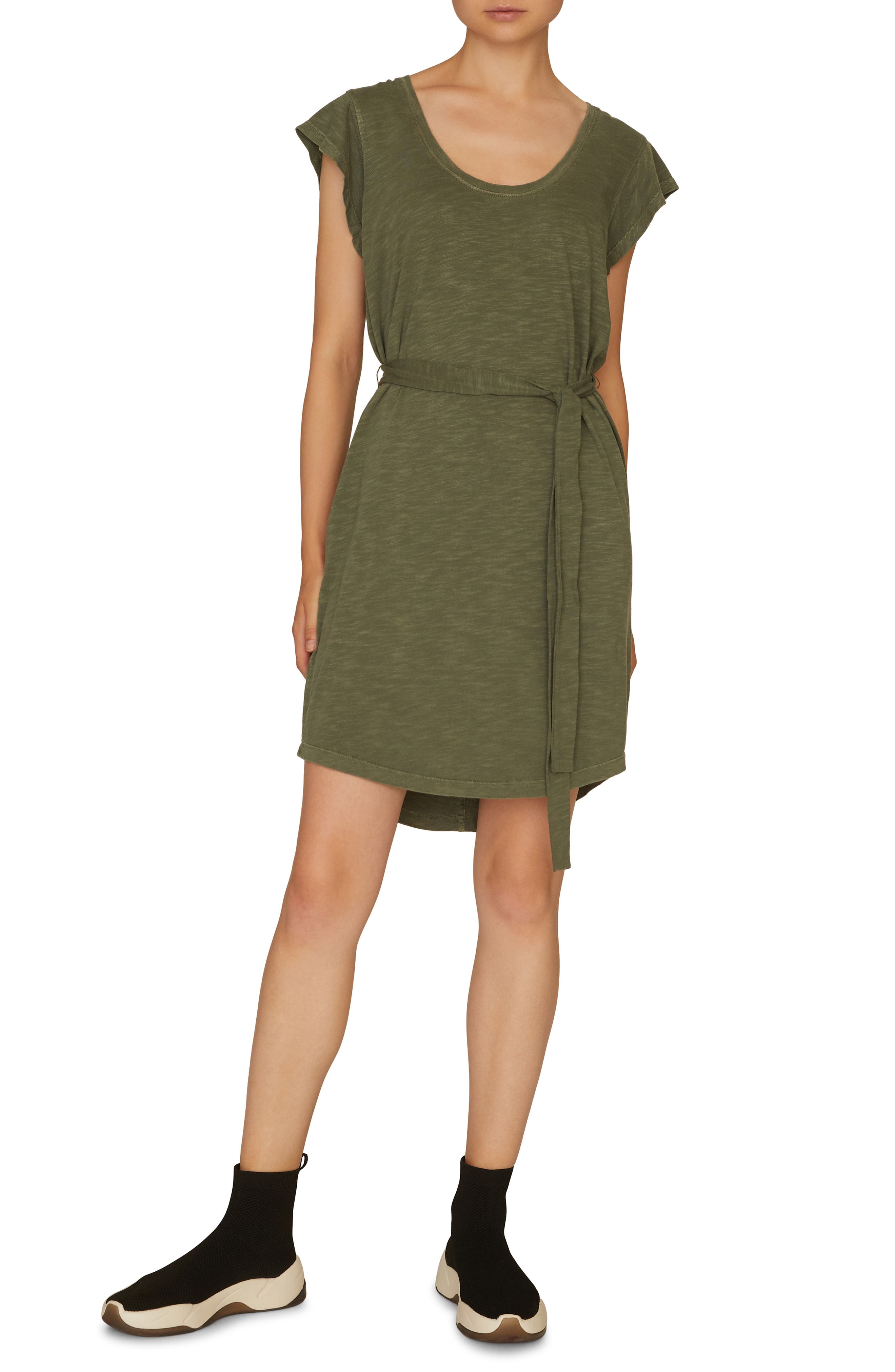 Petite Sanctuary Ruby Belted T-Shirt Dress, Green